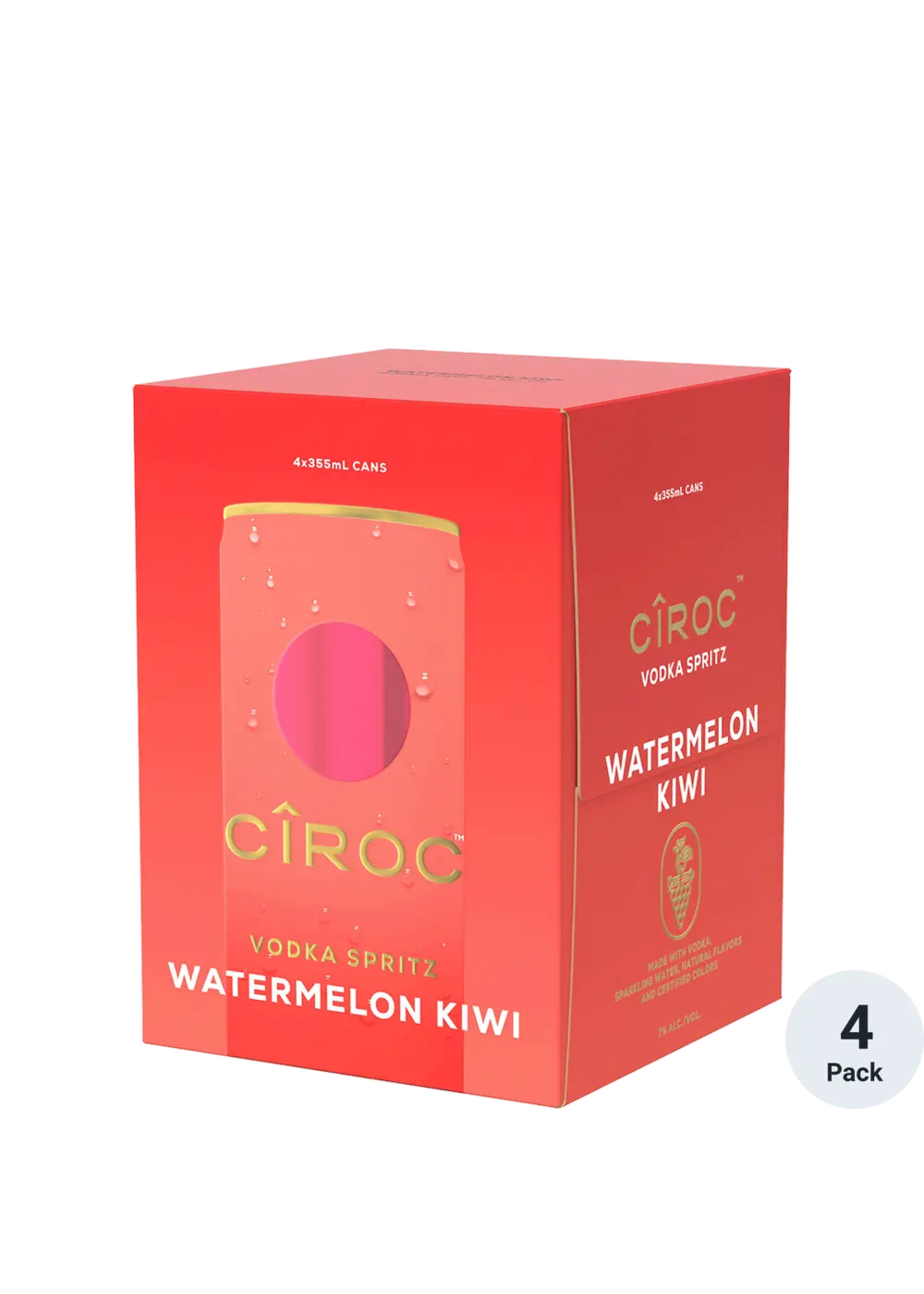 Ciroc RTD Vodka Spritz Watermelon Kiwi Cocktail 14Proof 4pk 12oz Cans