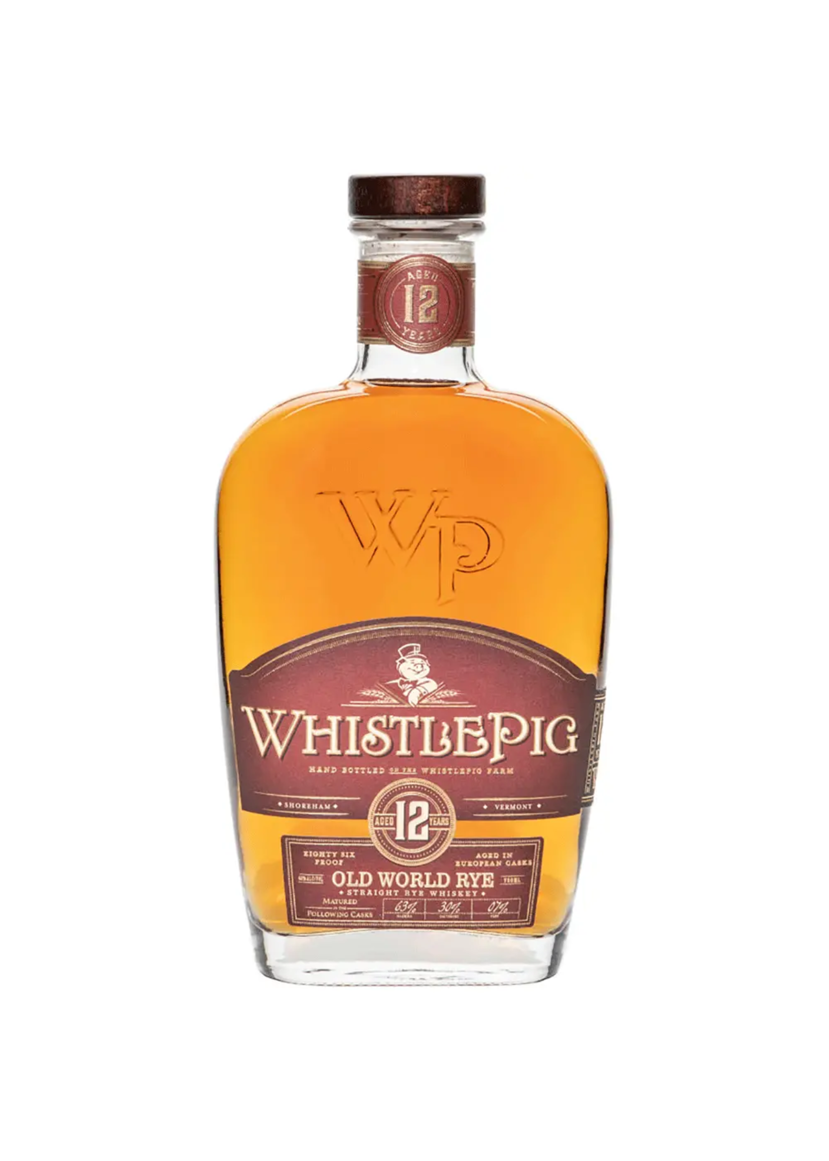Whistlepig Old World Rye Whiskey Aged 12Year 86Proof 750 ML