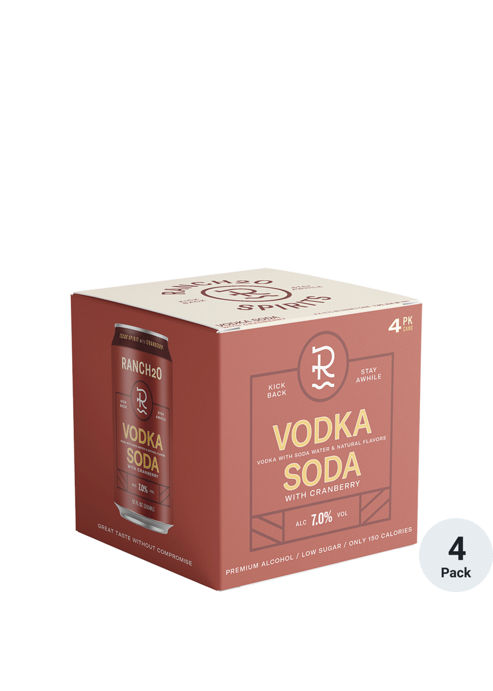 Ranch2O RTD Vodka Soda 14Proof 4pk 12oz Cans