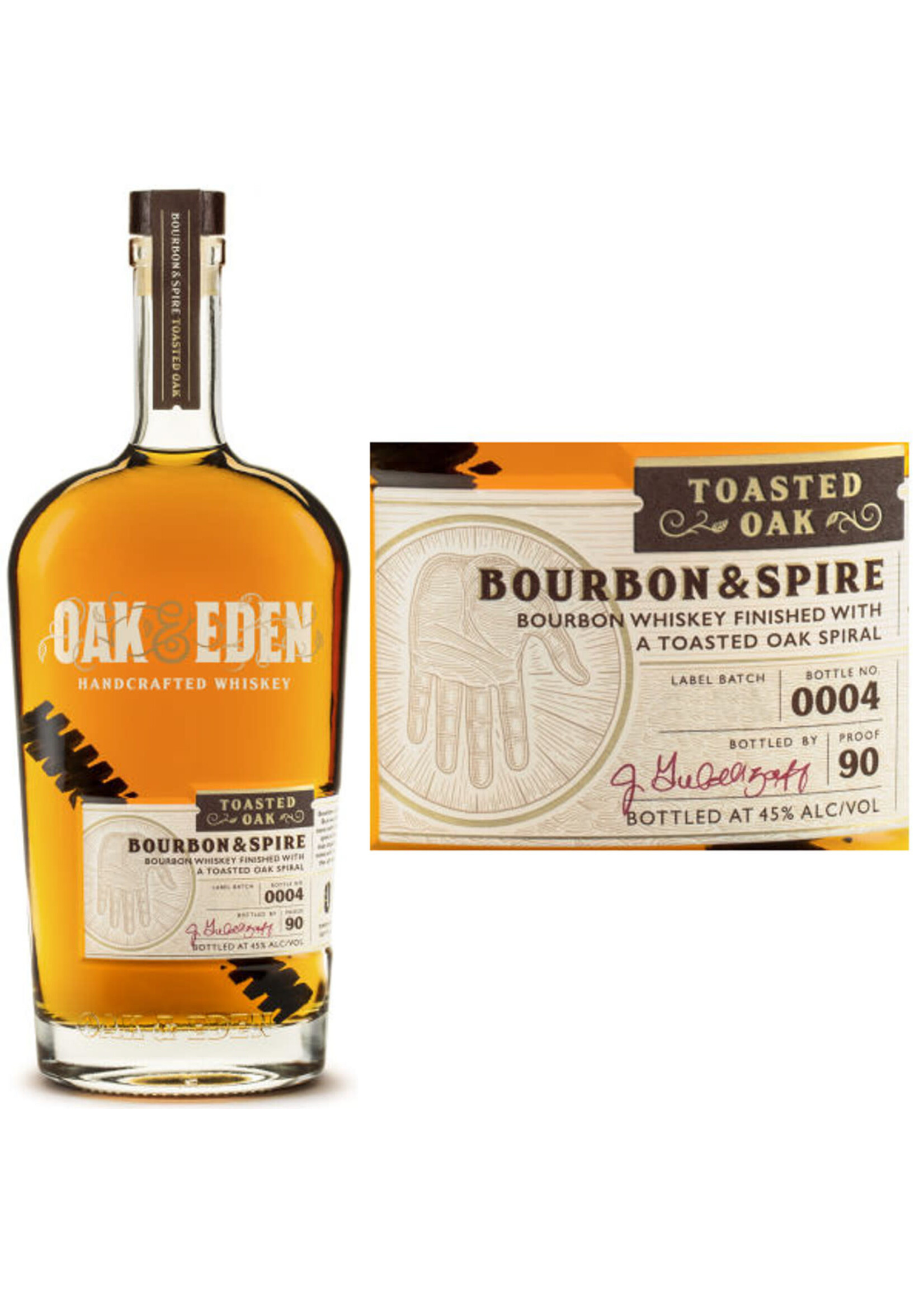 Oak & Eden Toasted Oak Bourbon Oak Spire 90Proof 750ml