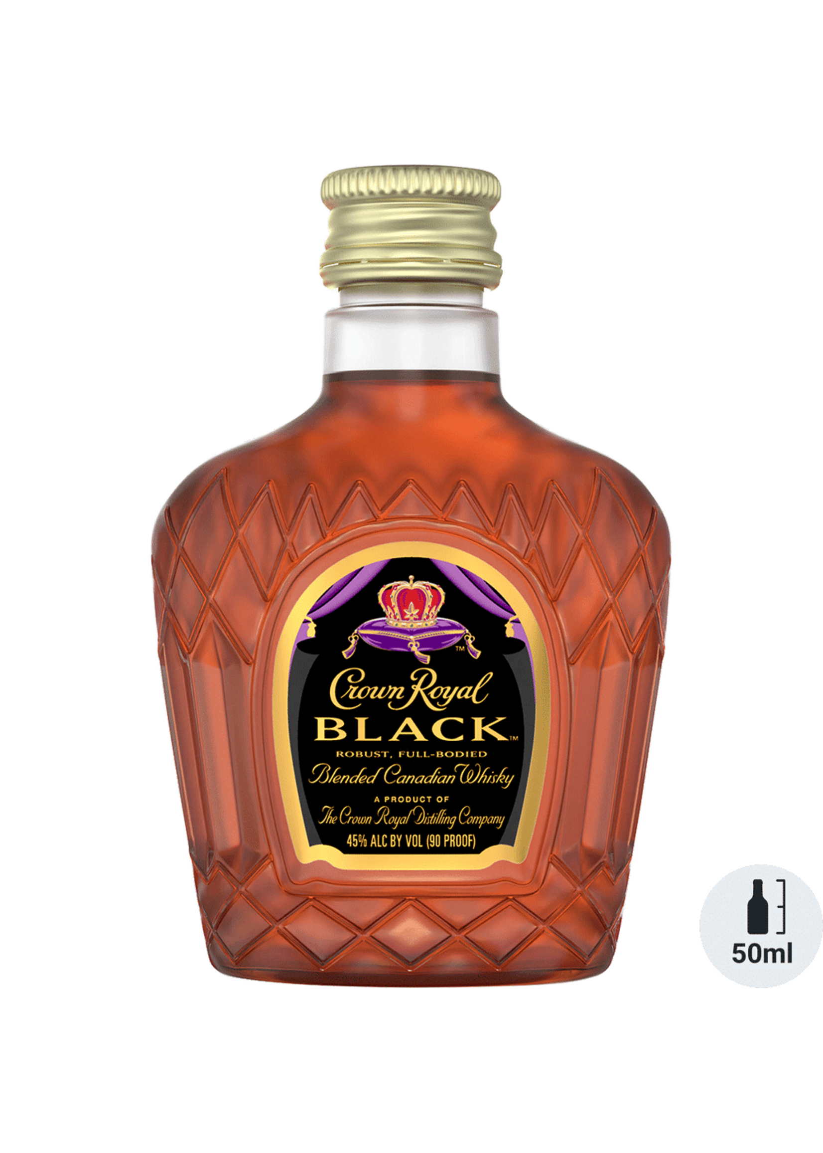 Crown Royal Canadian Whisky Black 90Proof Pet 50ml
