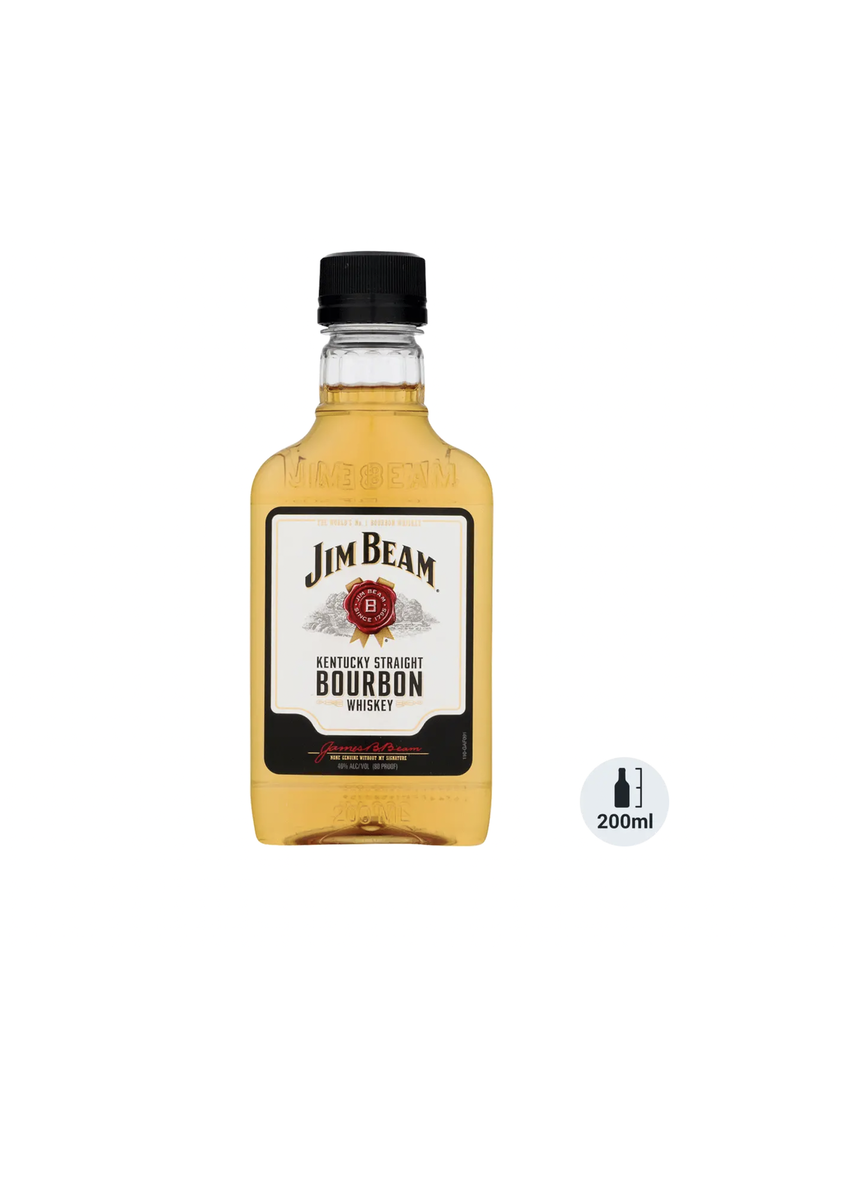 Jim Beam Jim Beam Straight Bourbon White Label 80Proof Pet 200ml