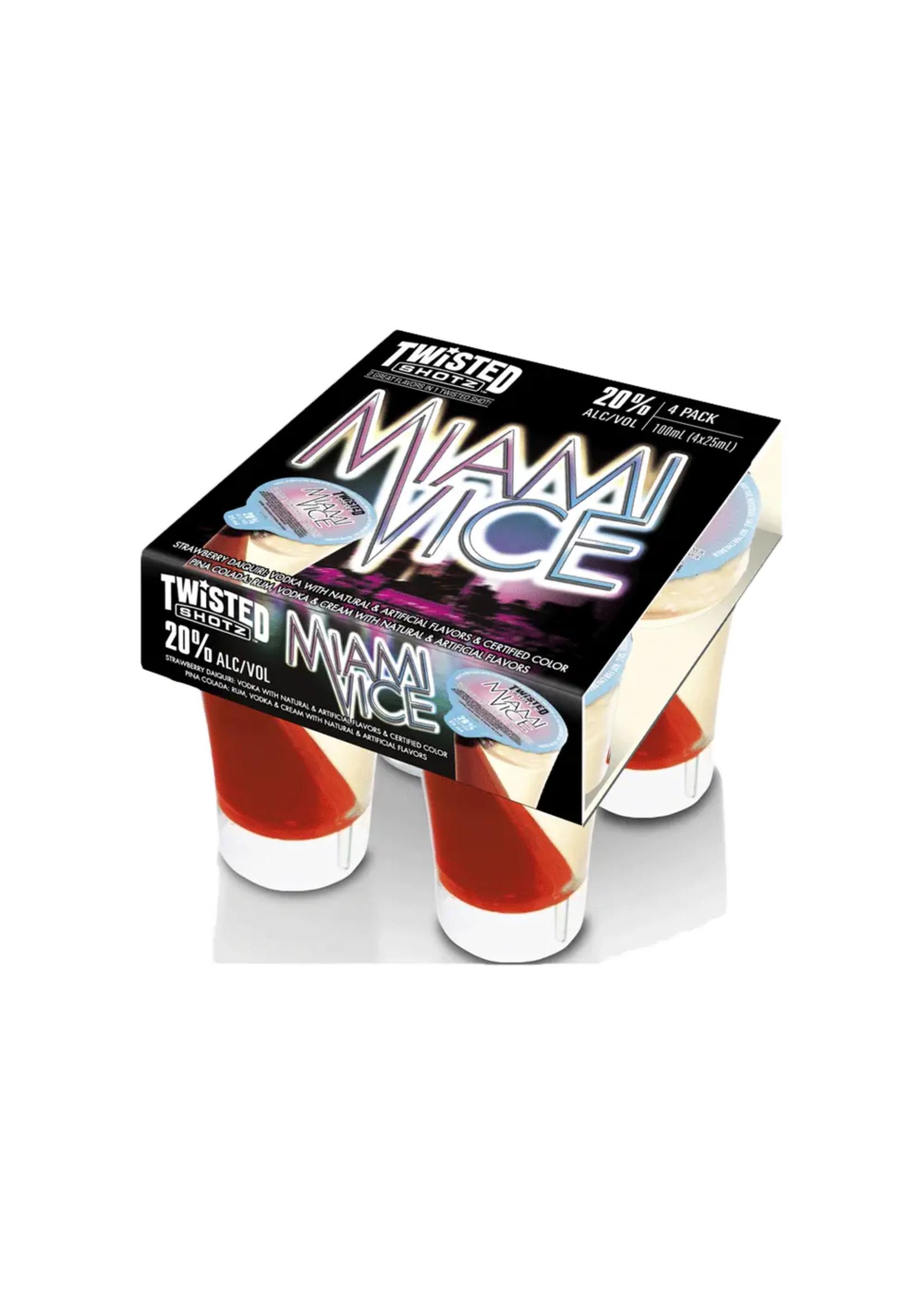 Twisted Shotz Twisted Shotz Miami Vice Cocktail 40Proof Pet 4pk 200ml
