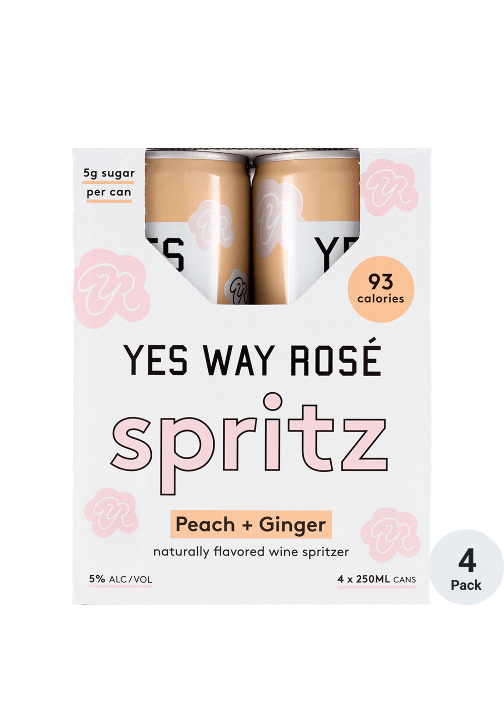Yes Way Rose Spritz Peach Ginger 4pk 12oz Cans