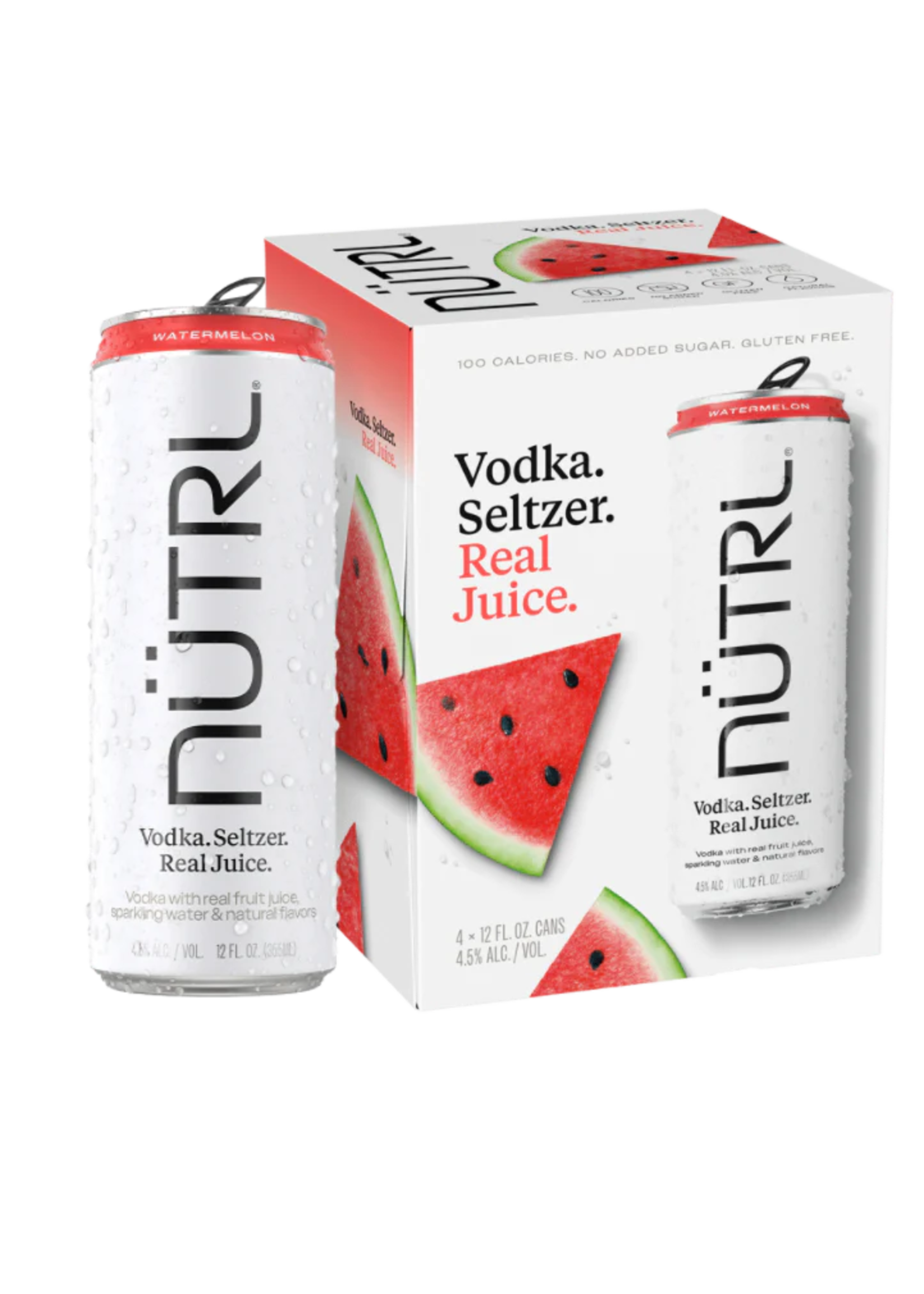 Nutrl Watermelon Flavored Vodka Seltzer 9.0Proof 4pk 12oz Cans