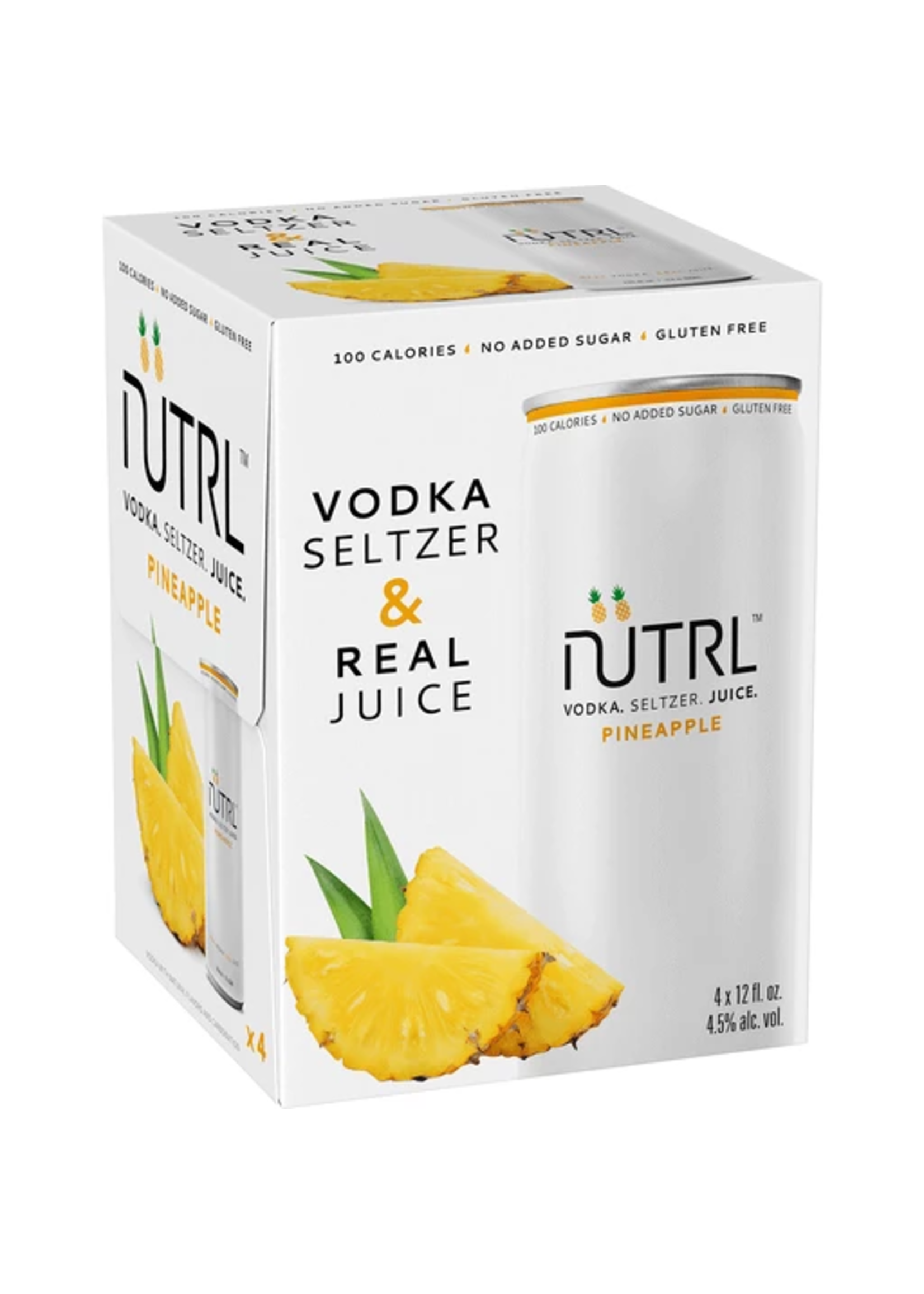 Nutrl Pineapple Flavored Vodka Seltzer 9.0Proof 4pk 12oz Cans