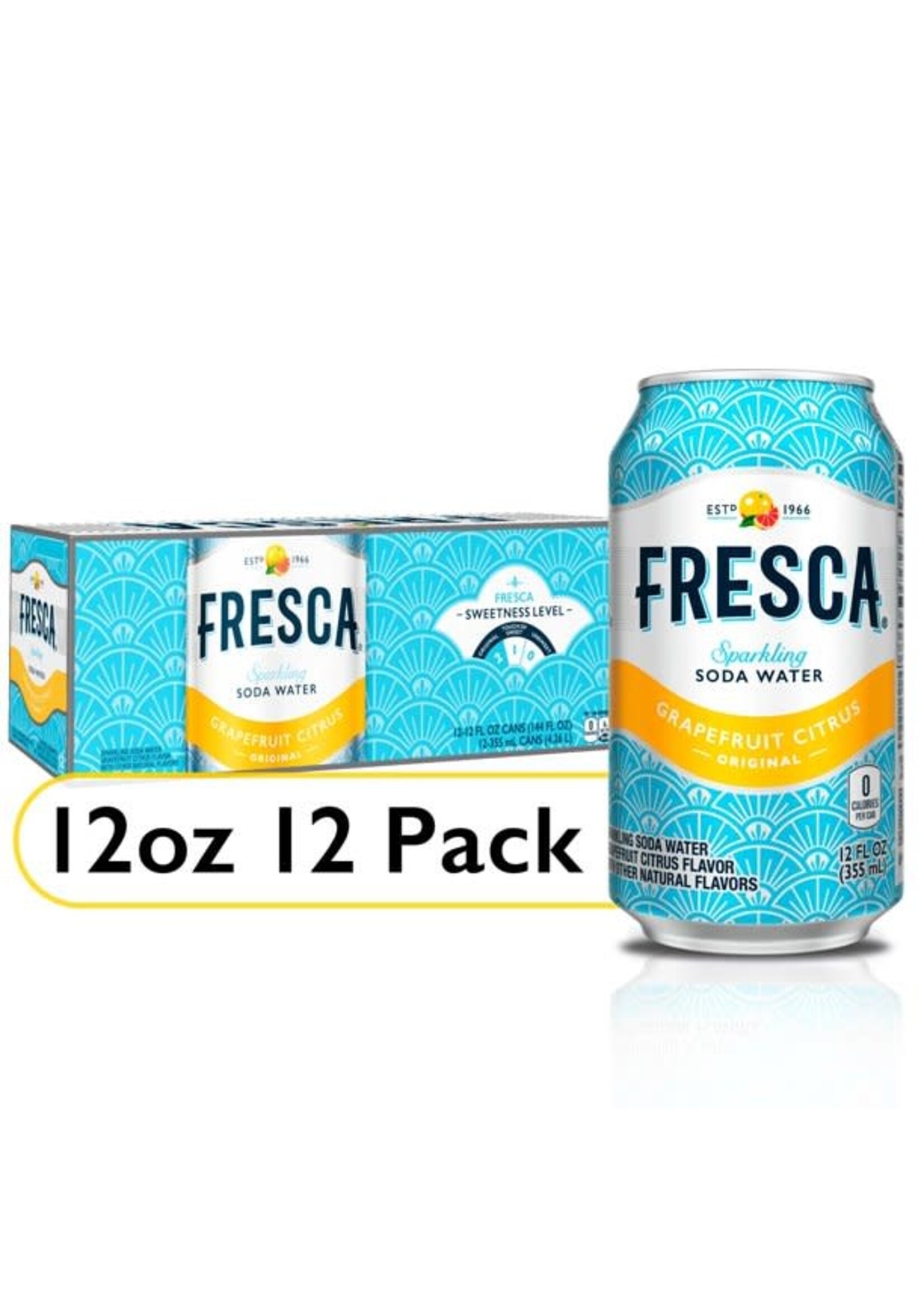 Fresca Grapefruit Citrus Sparkling Soda Water 12-Pack Cans