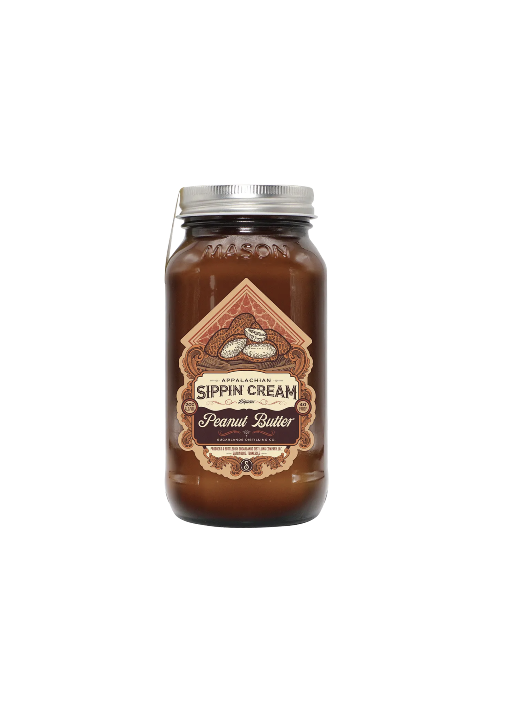 Sugarlands Moonshine & Sippin Cream Sugarlands Peanut Butter Sippin Cream 40Proof Jar 750ml