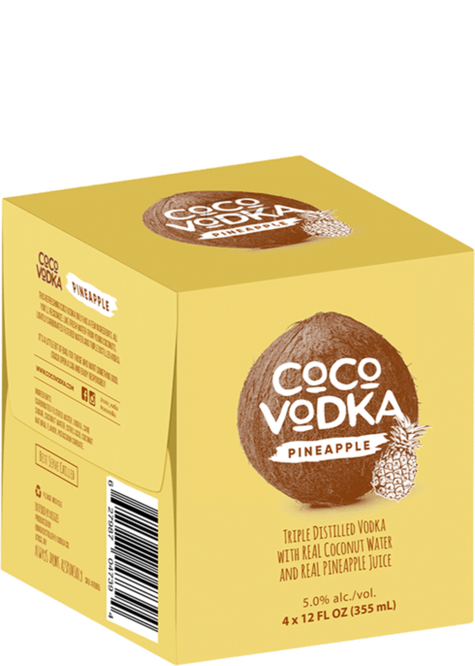 Coco Vodka Pineapple 5% Alc 4pk 12oz Cans