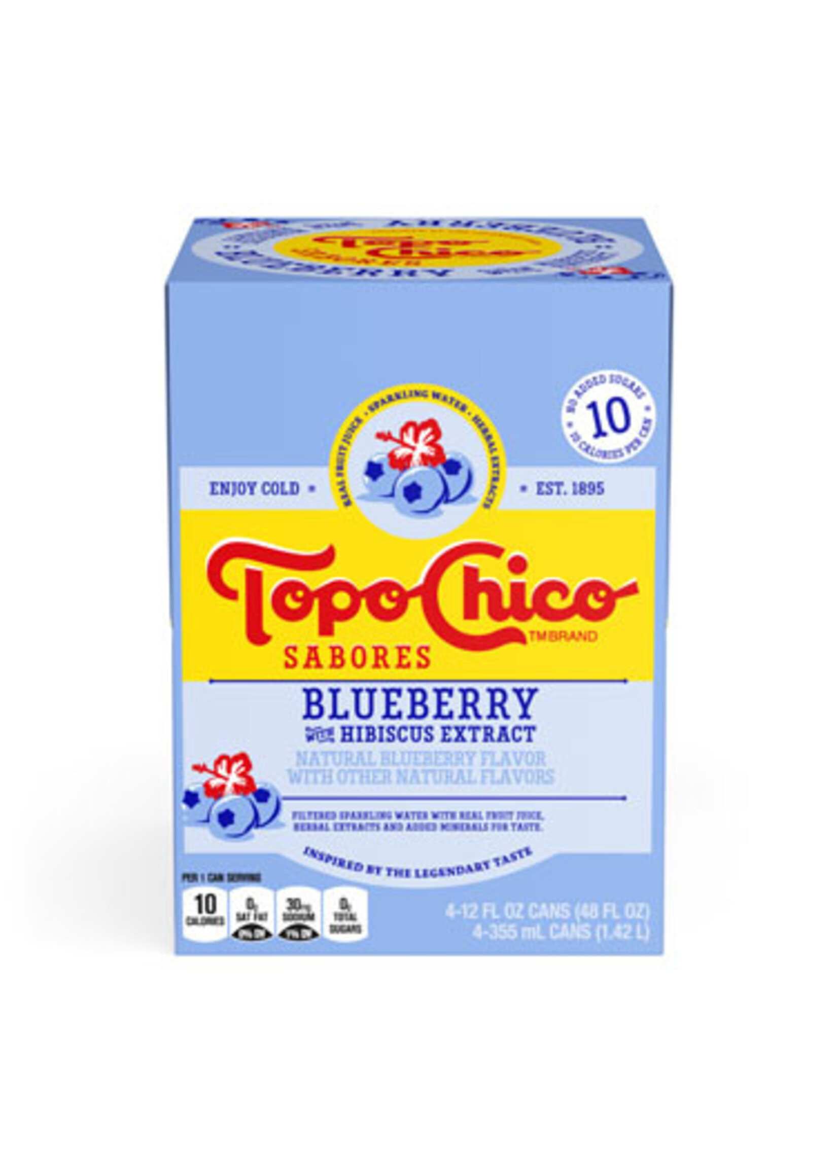 Topo Chico Sabores Blueberry with Hibiscus Extract 4pk 12oz Cans
