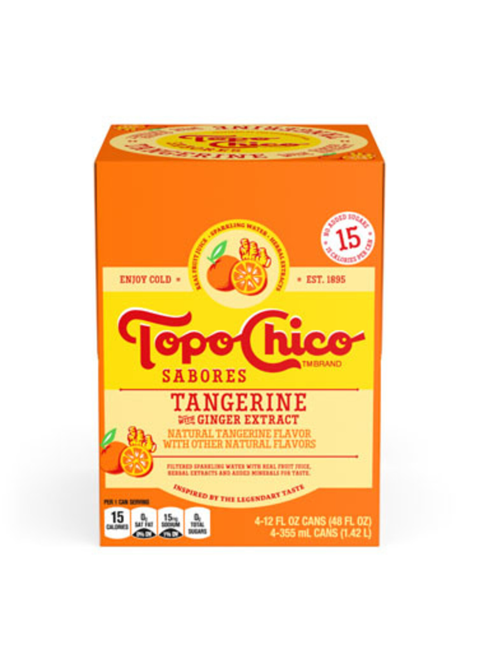 Topo Chico Sabores Tangerine with Ginger Extract 4pk 12oz Cans