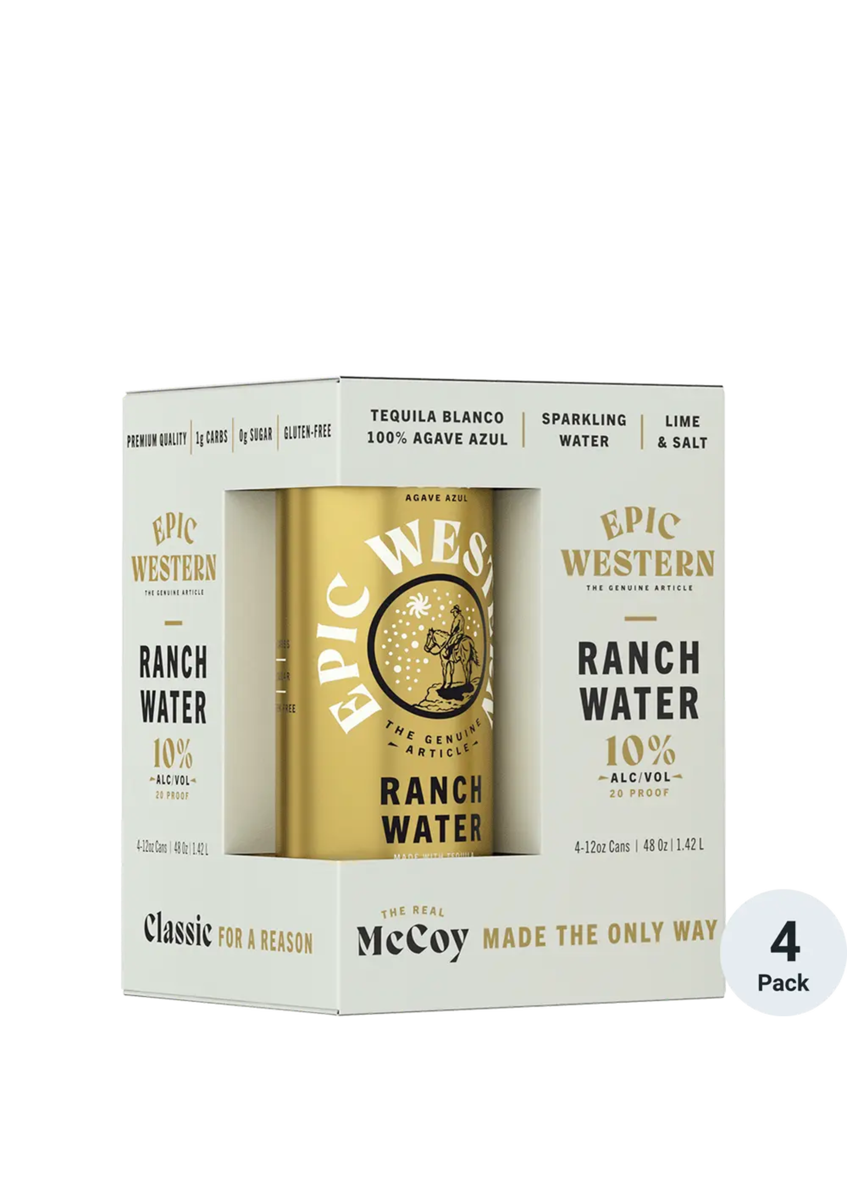 Spirits of the West Epic Western Ranch Water Tequila Mixed 20Proof 4pk 12oz Cans
