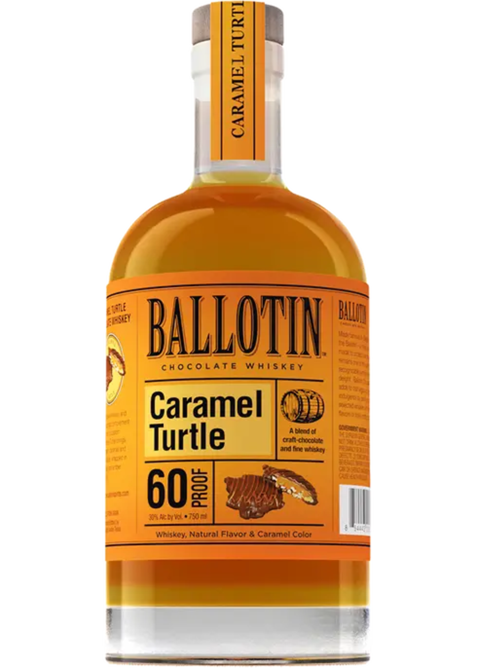 Ballotin Caramel Turtle Chocolate Whiskey 60Proof 750ml