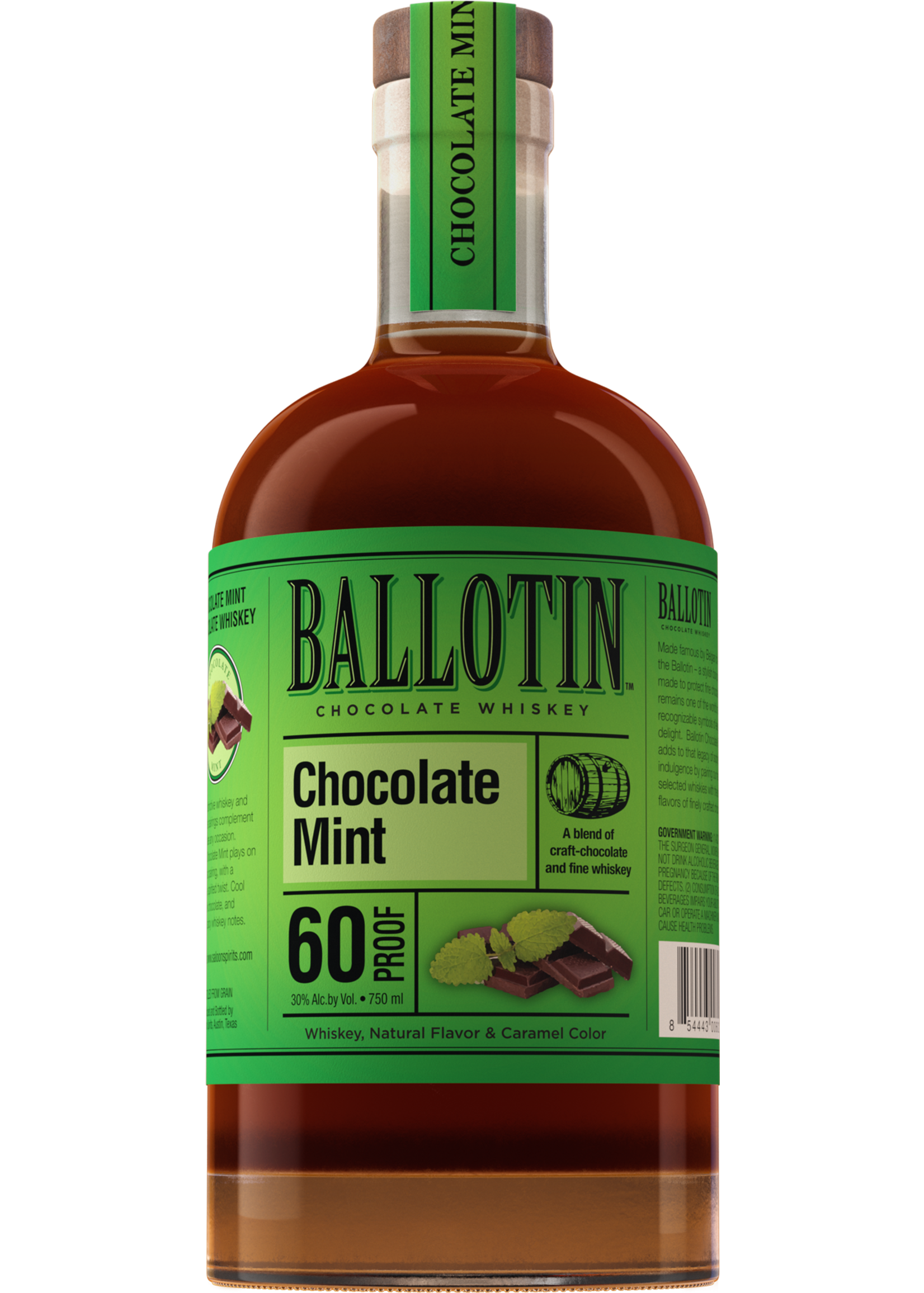 Ballotin Chocolate Mint Whiskey 60Proof 750ml