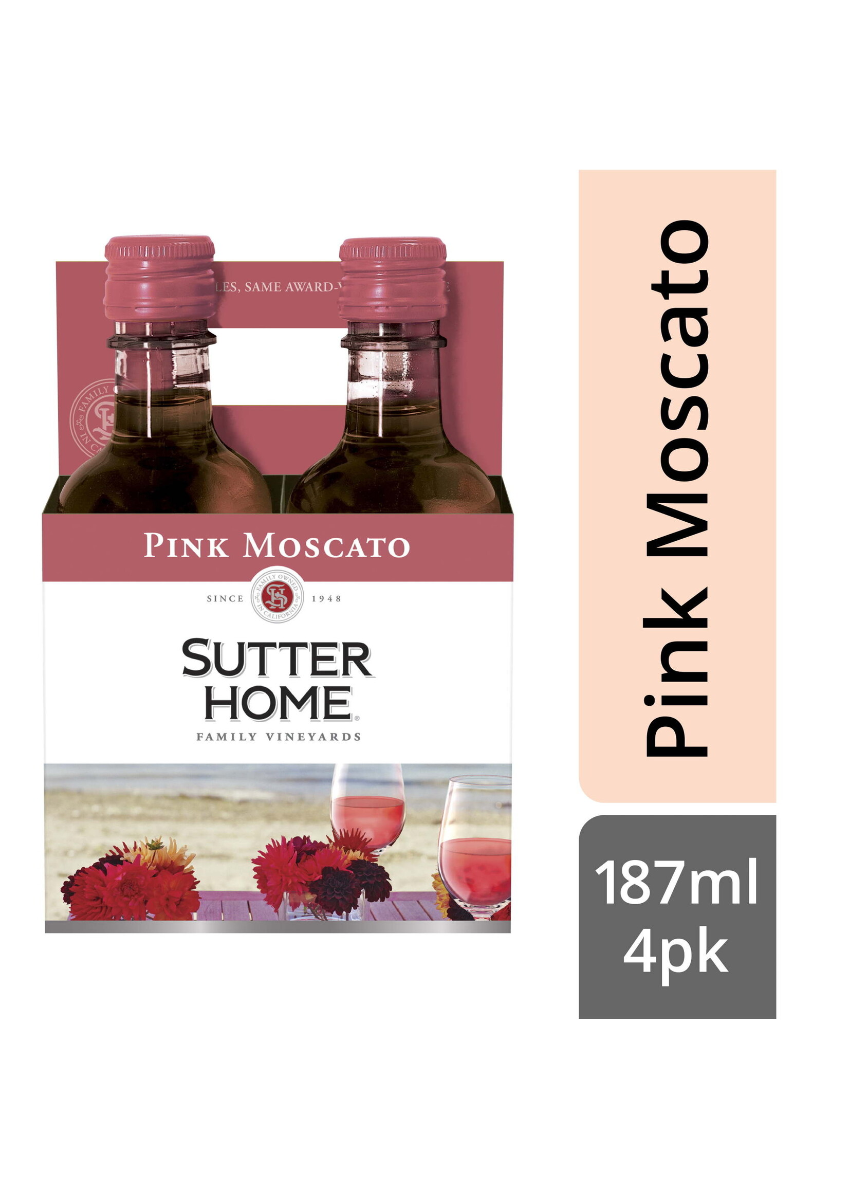 Sutter Home Pink Moscato Pet 4pk 187ml Bottles