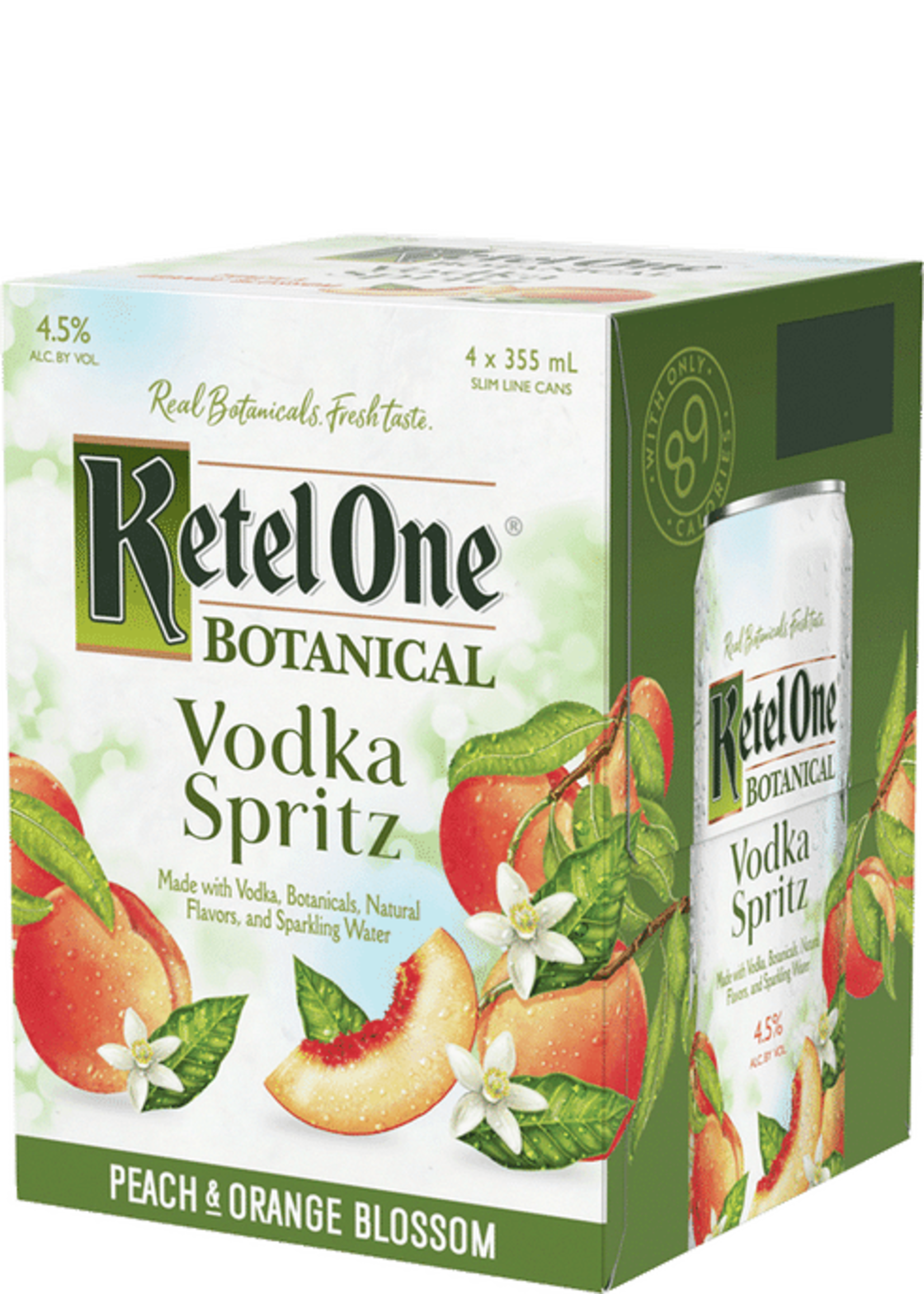 Ketel One RTD Peach & Orange Blossom Vodka Spritz Botanical 9Proof 4pk 12oz Cans