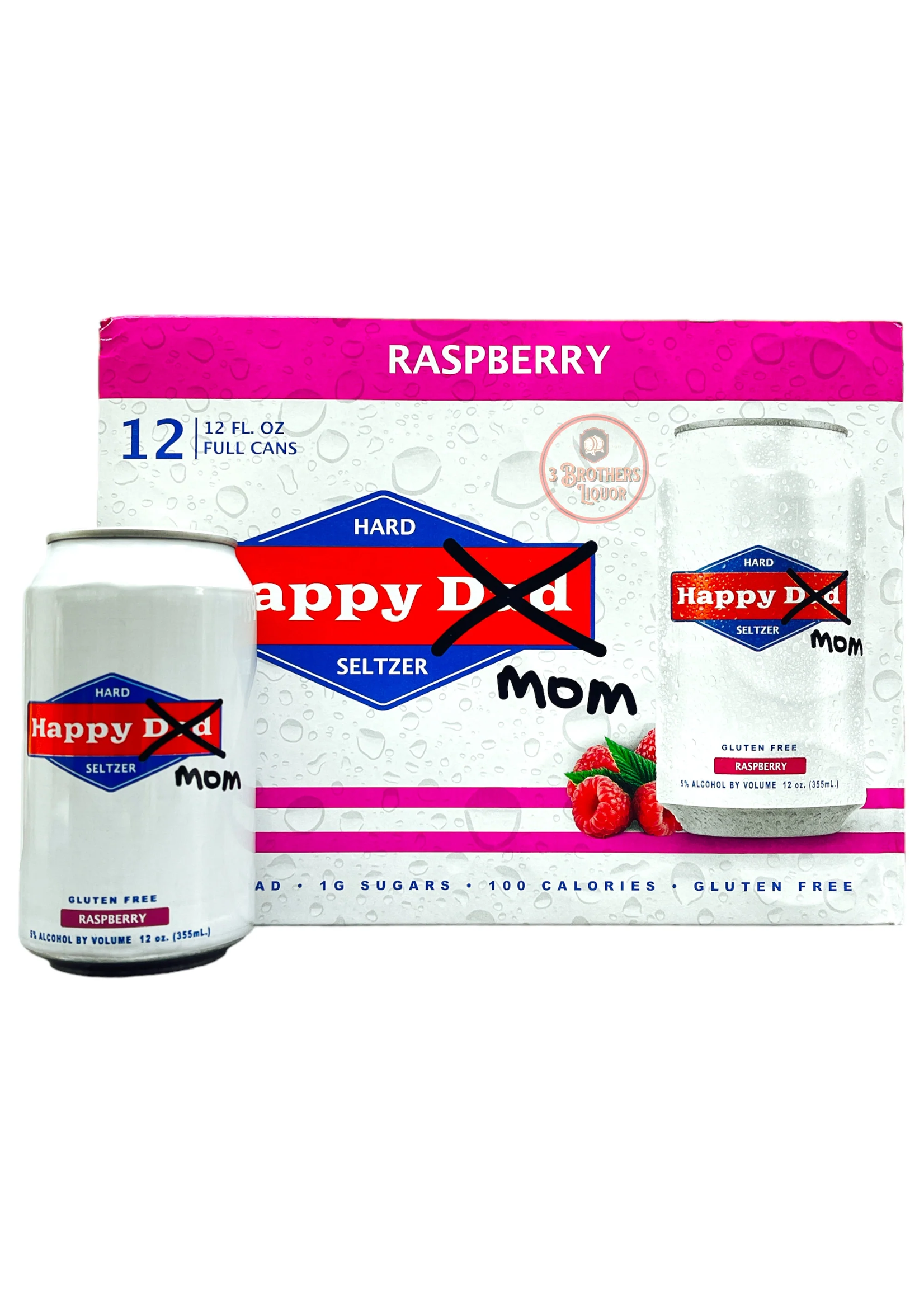 Happy Mom Raspberry Hard Seltzer 10Proof 12pk 12oz Can
