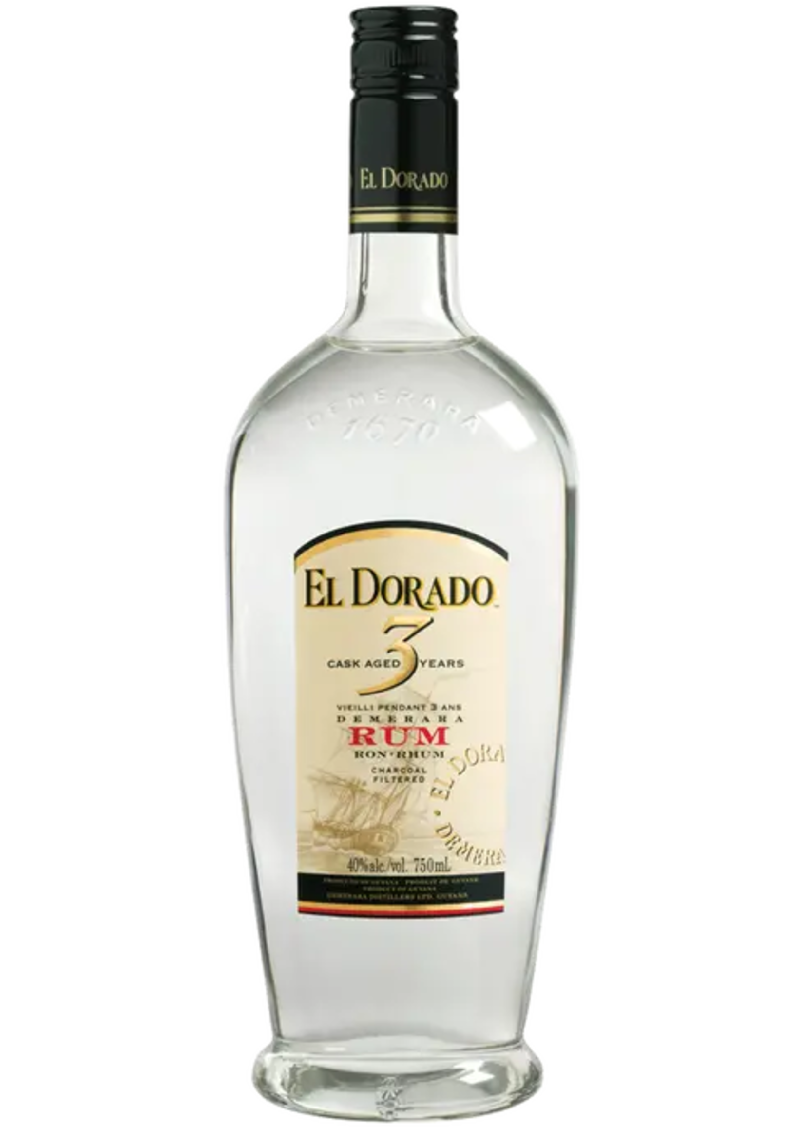 El Dorado Aged 3year Rum 80Proof 750ml