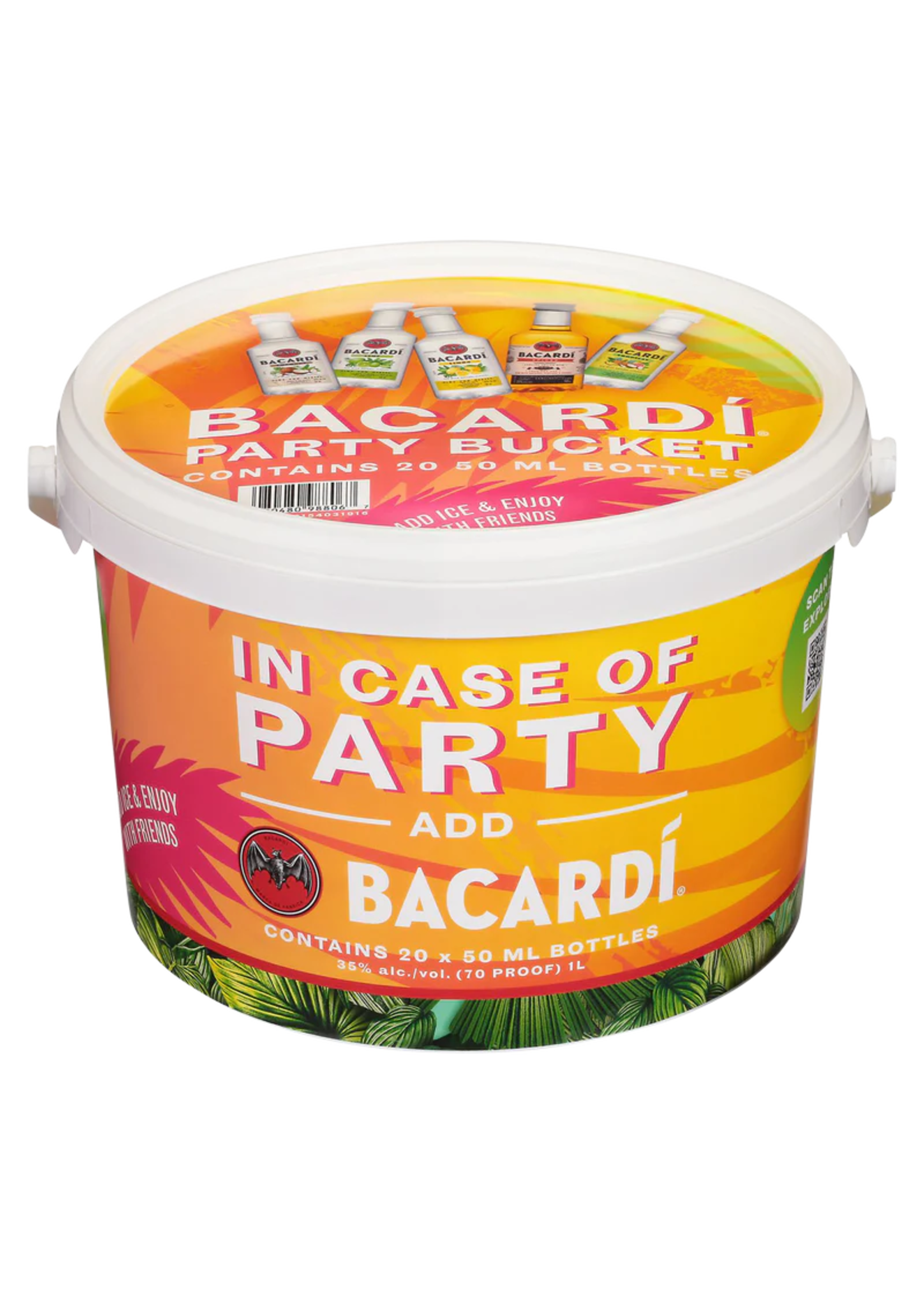 Bacardi Flavored Rum In Case Of Party Bucket 20pk 50ml