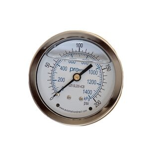 Pro Sense Pressure Gauge 0-200 PSI 1/4" NPT Brass wetted parts