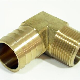 3/4" NPT Male to 1" Hose Barb Elbow Brass Fitting