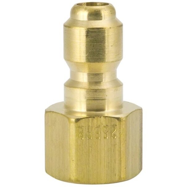 1/4" FPT Brass Plug - Male Quick Connect/Female Thread