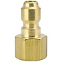 1/4" FPT Brass Plug - Male Quick Connect/Female Thread