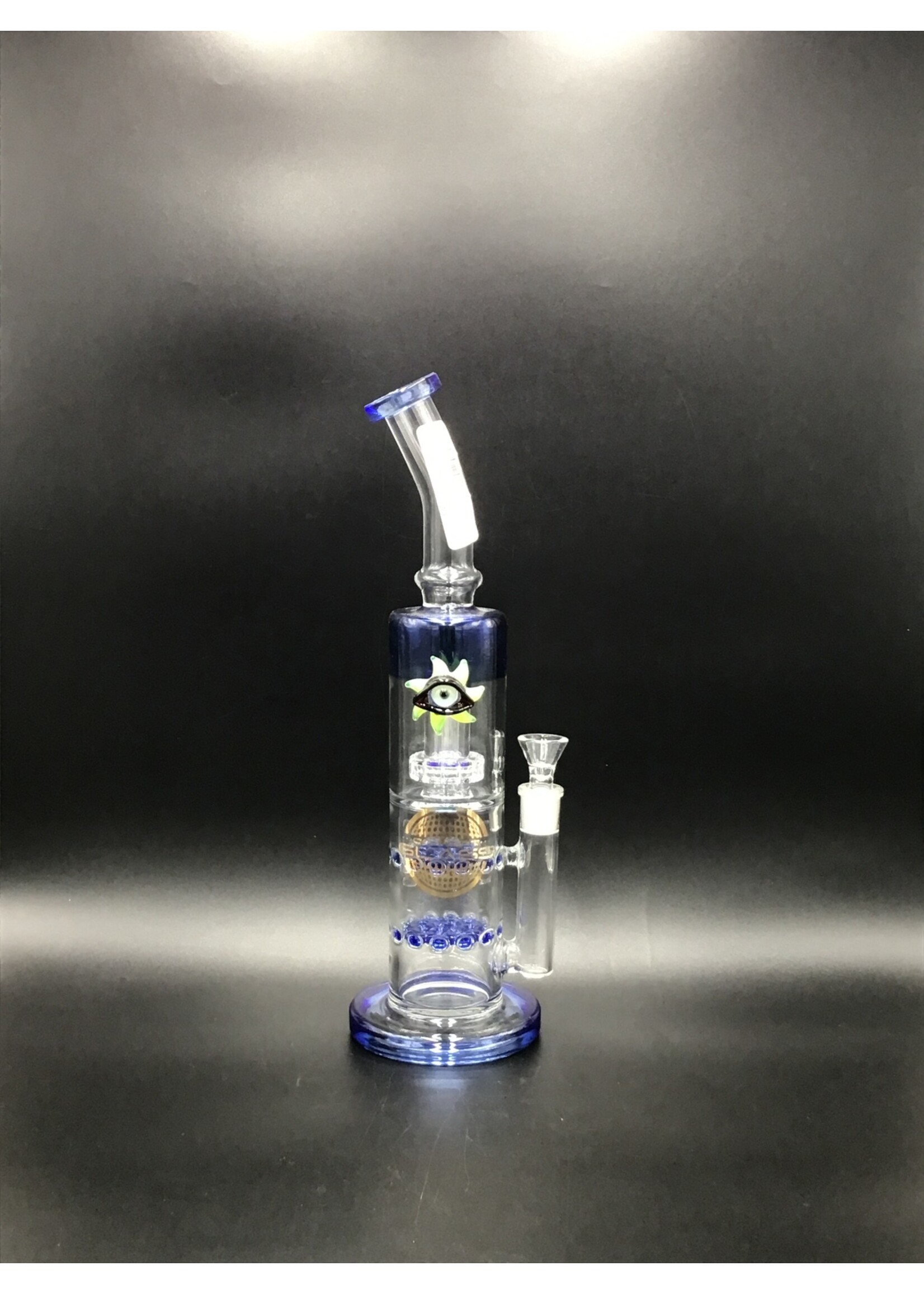 On Point Glass On Point Glass - 14" Eye Pendant Multi Perc Water Pipe - with 14M Bowl & 4mm Bange