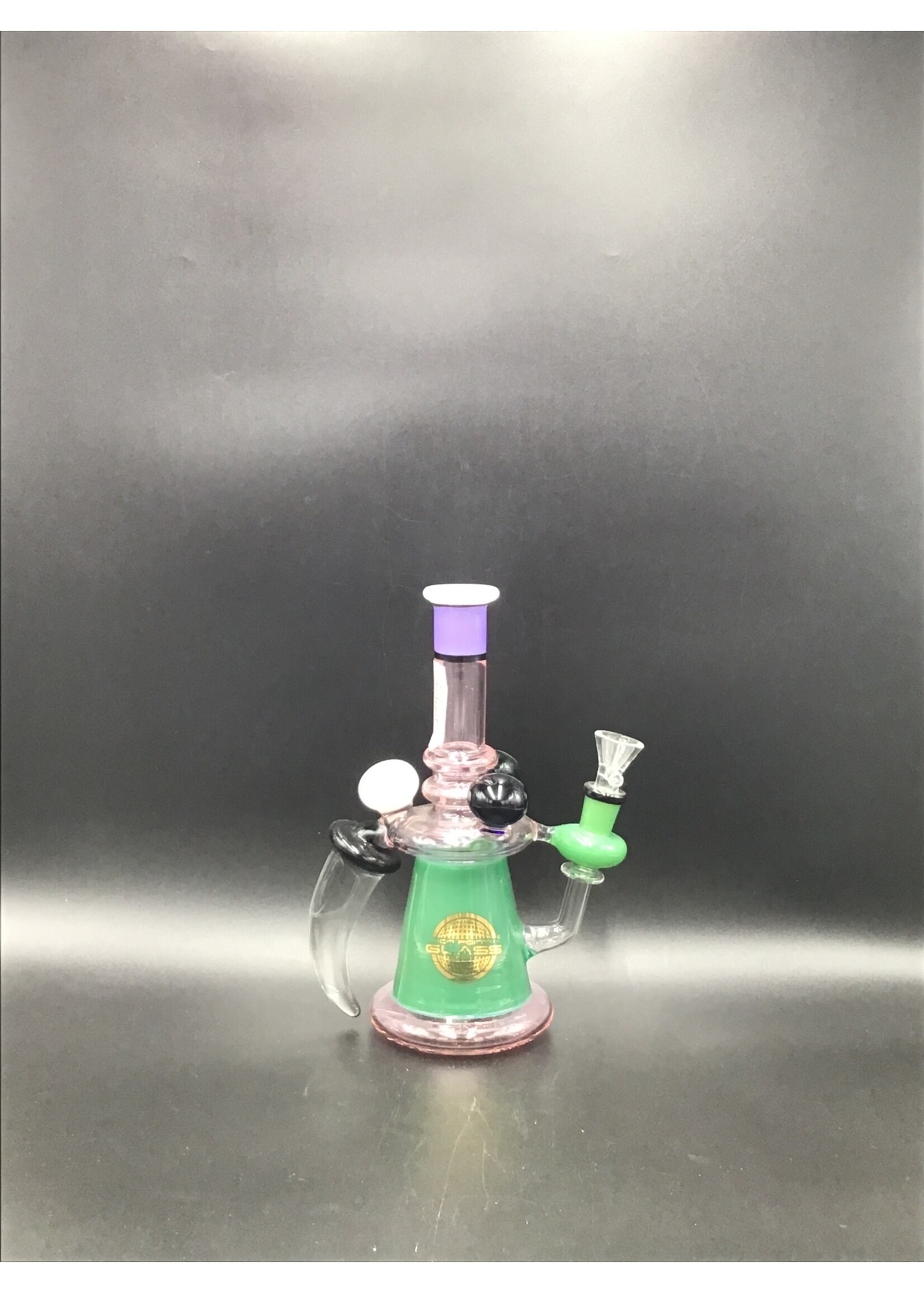 On Point Glass On Point Glass - 10" Tri Color Horn Handle 3 Bulb Rig Water Pipe