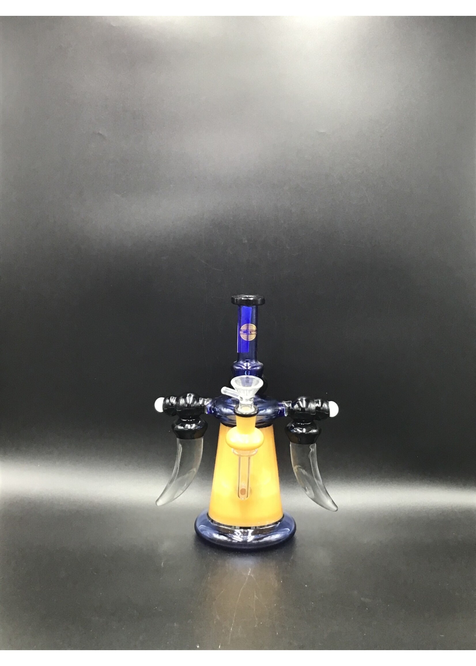 On Point Glass On Point Glass - 10" Tri Color Horn Handle 3 Bulb Rig Water Pipe