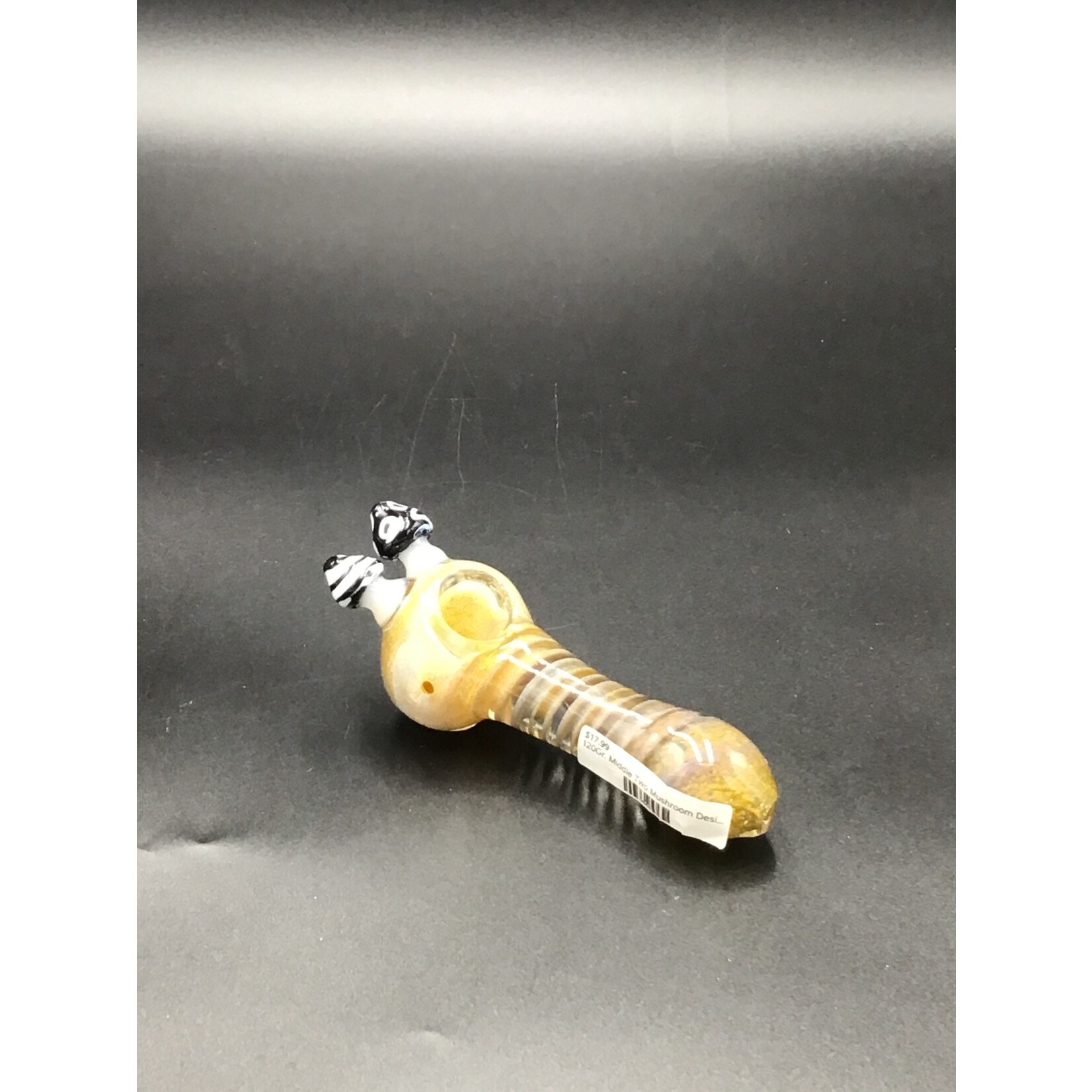 120Gr. Middle Two Mushroom Designed Glass Pipe