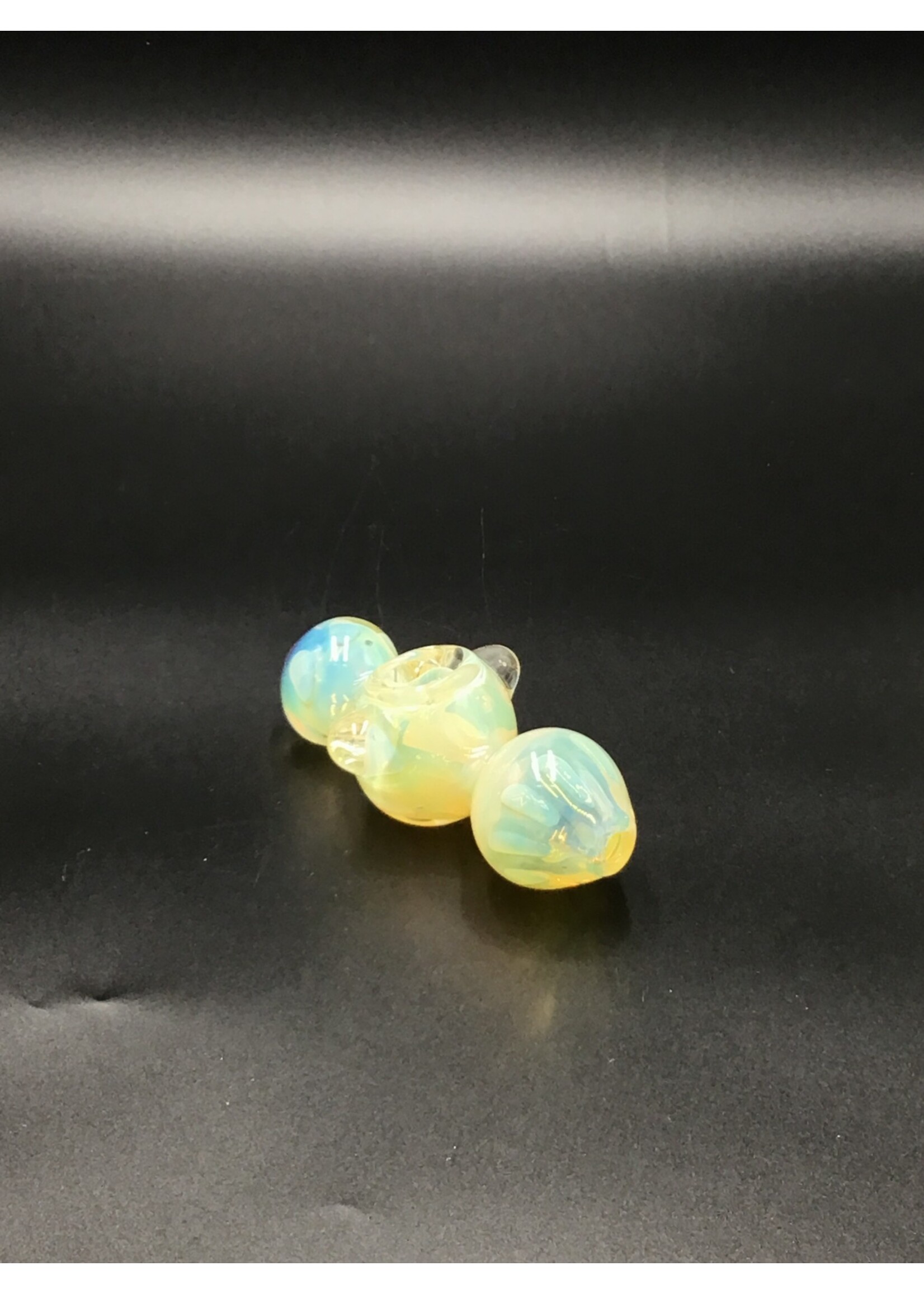 4.5" Heavy Silver Fumed Center Bowl Art Hand Pipe