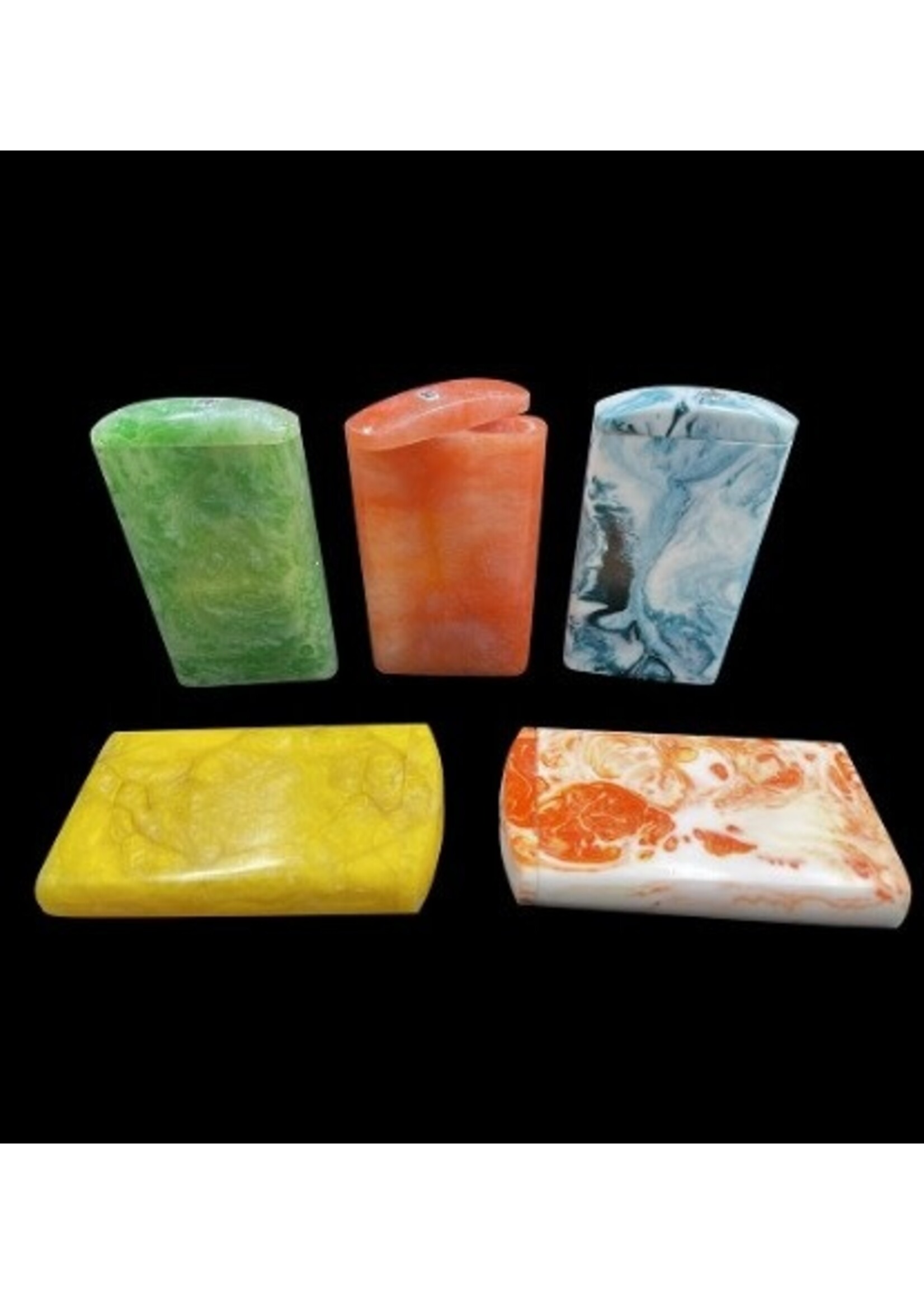 4" Marble Style Colored Bent End Acrylic Dugout