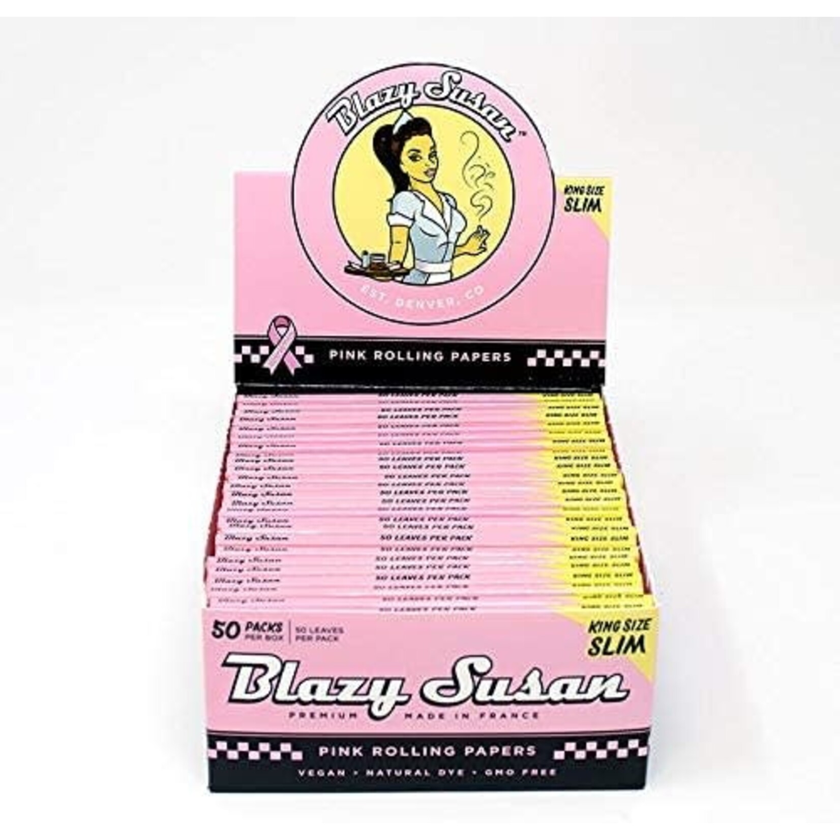 Blazy Susan Blazy Susan® - Pink King Size Slim Rolling Papers