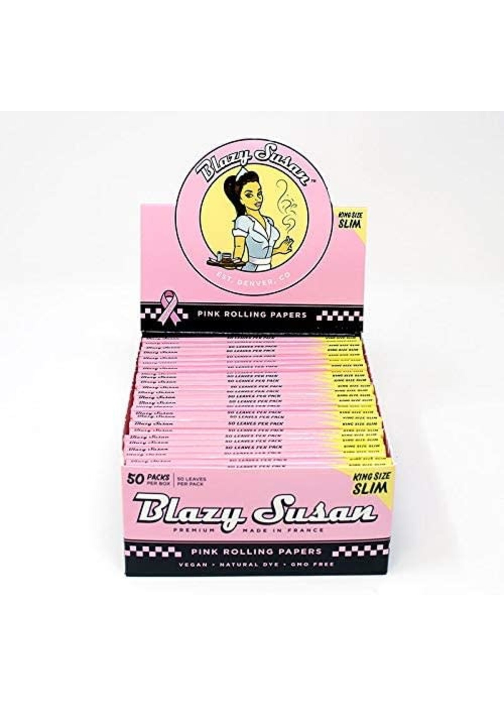 Blazy Susan Blazy Susan® - Pink King Size Slim Rolling Papers