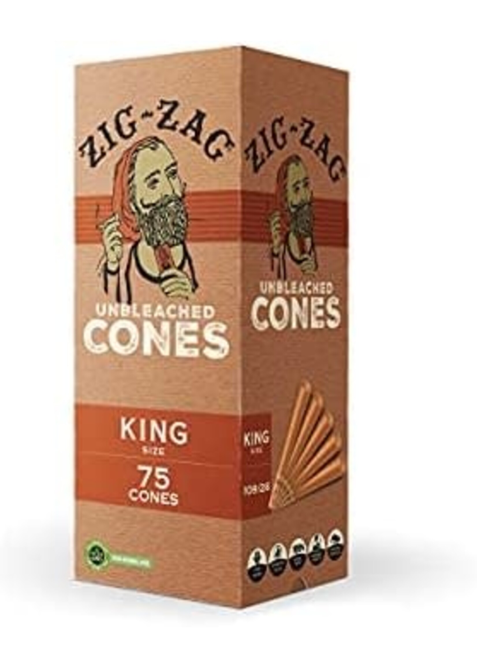 Zig-Zag Bulk Zig Zag Unbleached Cones - 75ct.