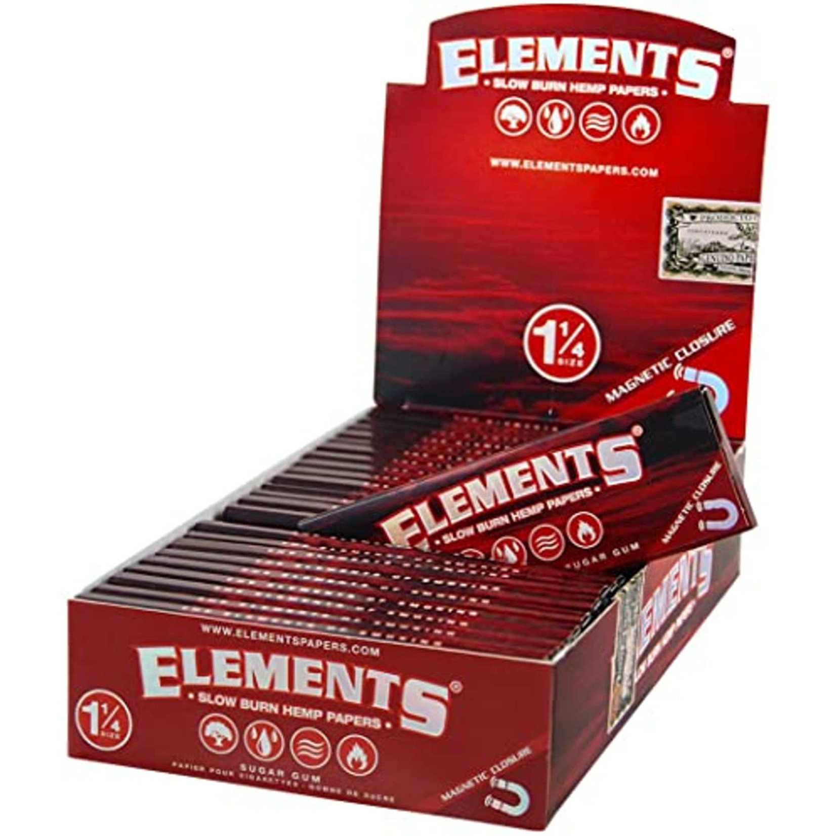 Elements Elements 1 1/4 Ultra Thin Rice Paper Pre-Rolled Cones