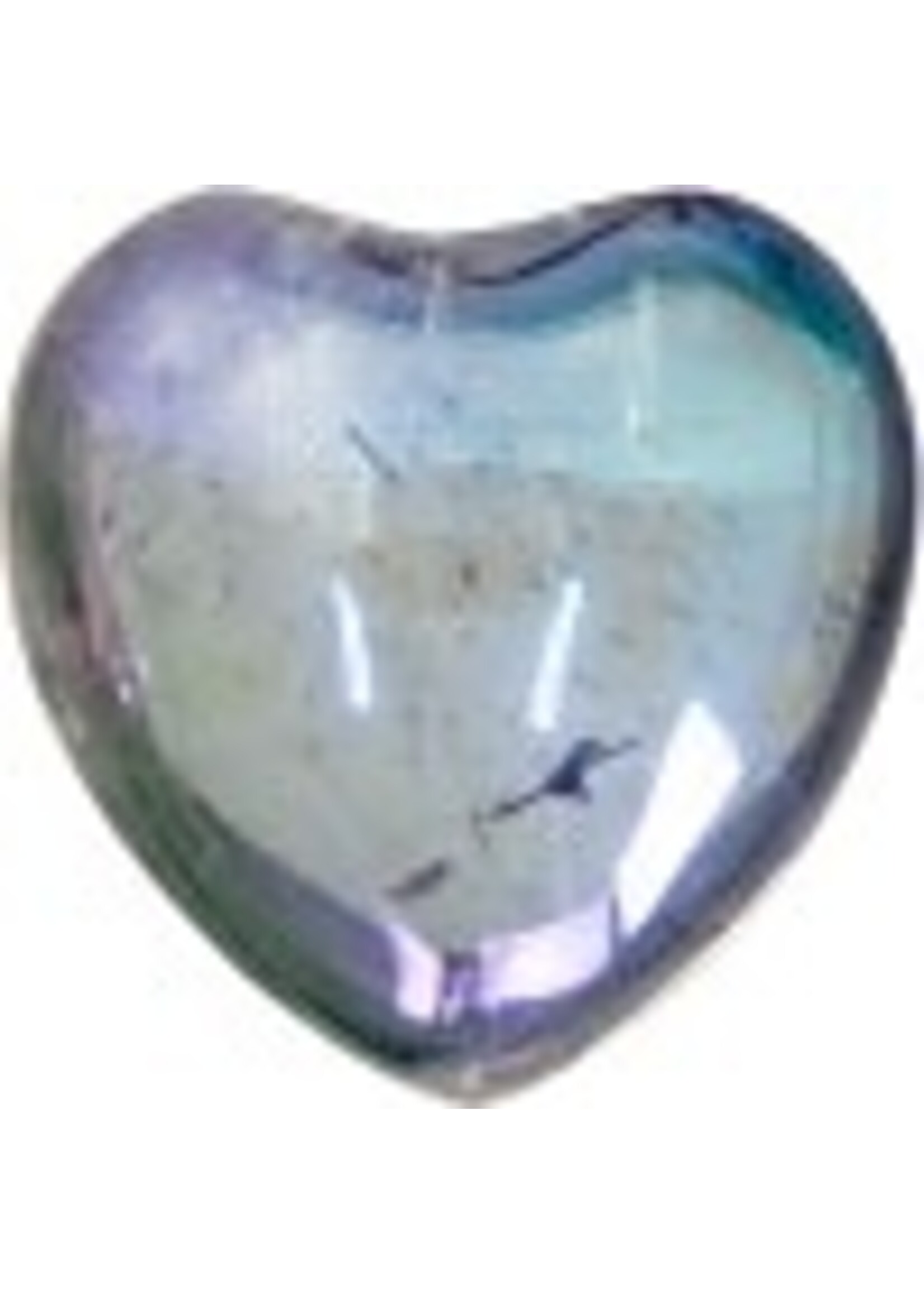 Puffed Aura Quartz Heart - Blue