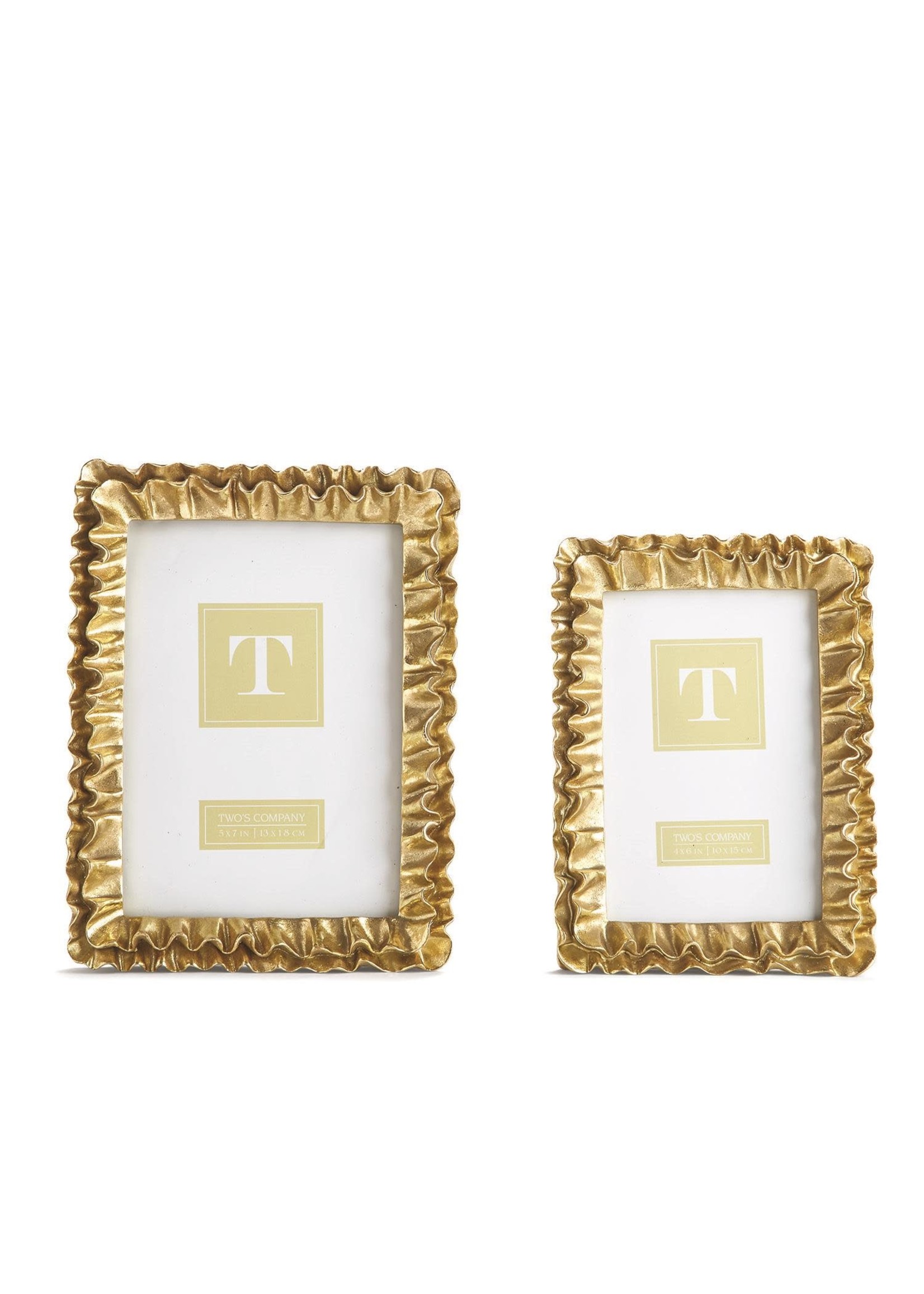 Two's Company Gold Ruffle Frame-Large