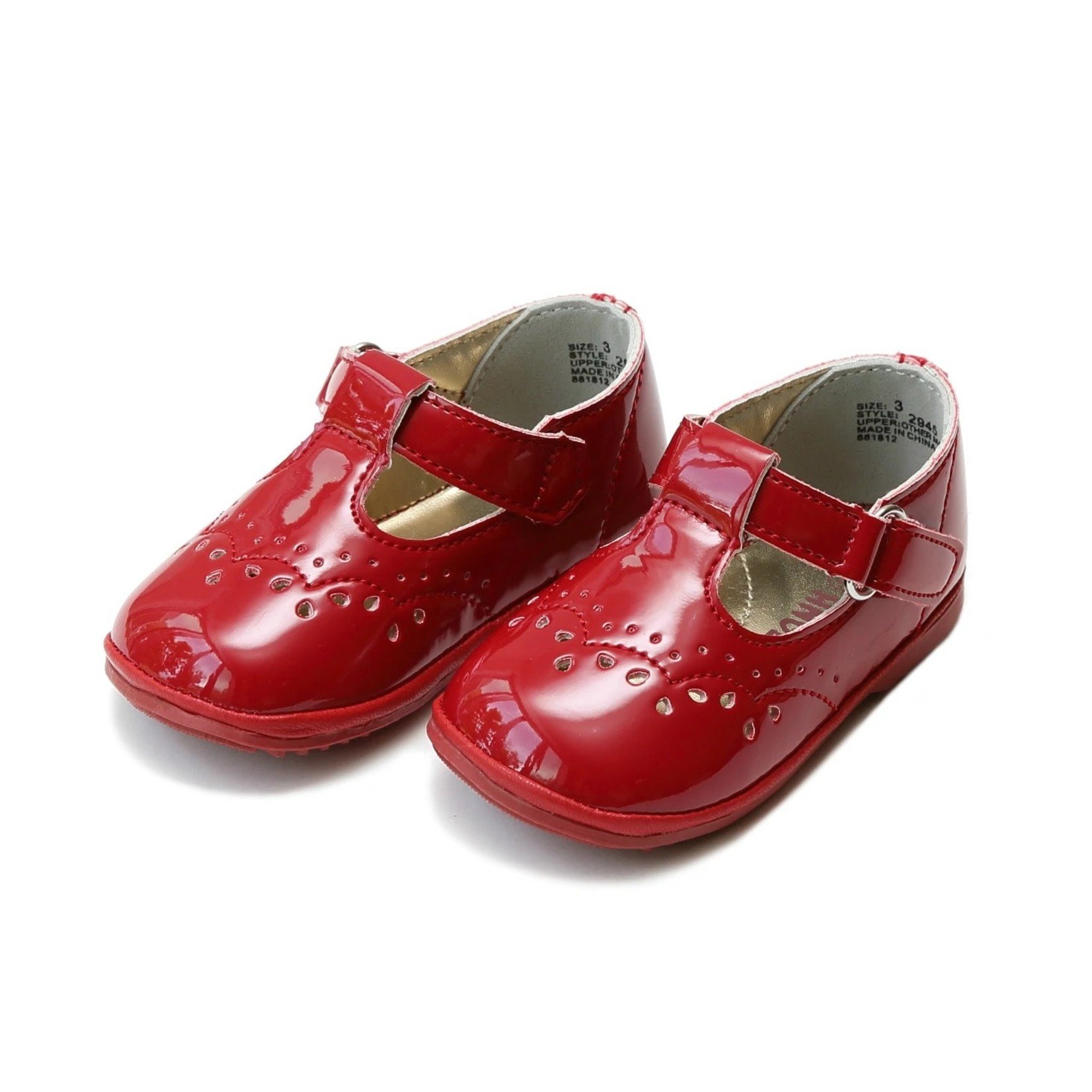 Angel Baby Shoes Red Patent T-Strap
