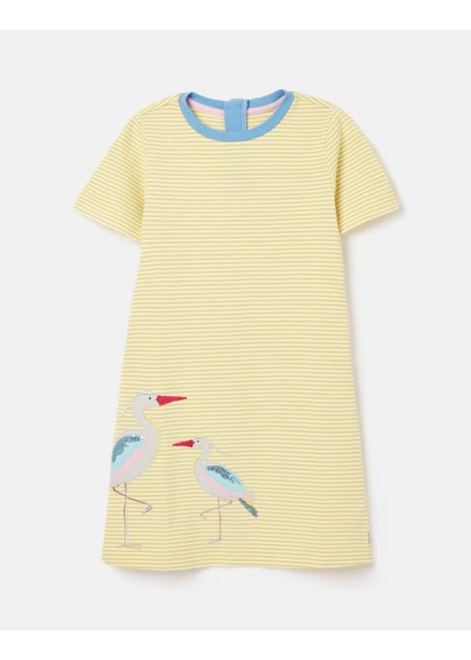 Joules Yellow Stripe Bird Dress