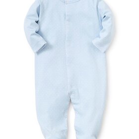 Kissy Kissy Blue w/ White Dots Footie