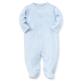 Kissy Kissy Blue w/ White Dots Footie