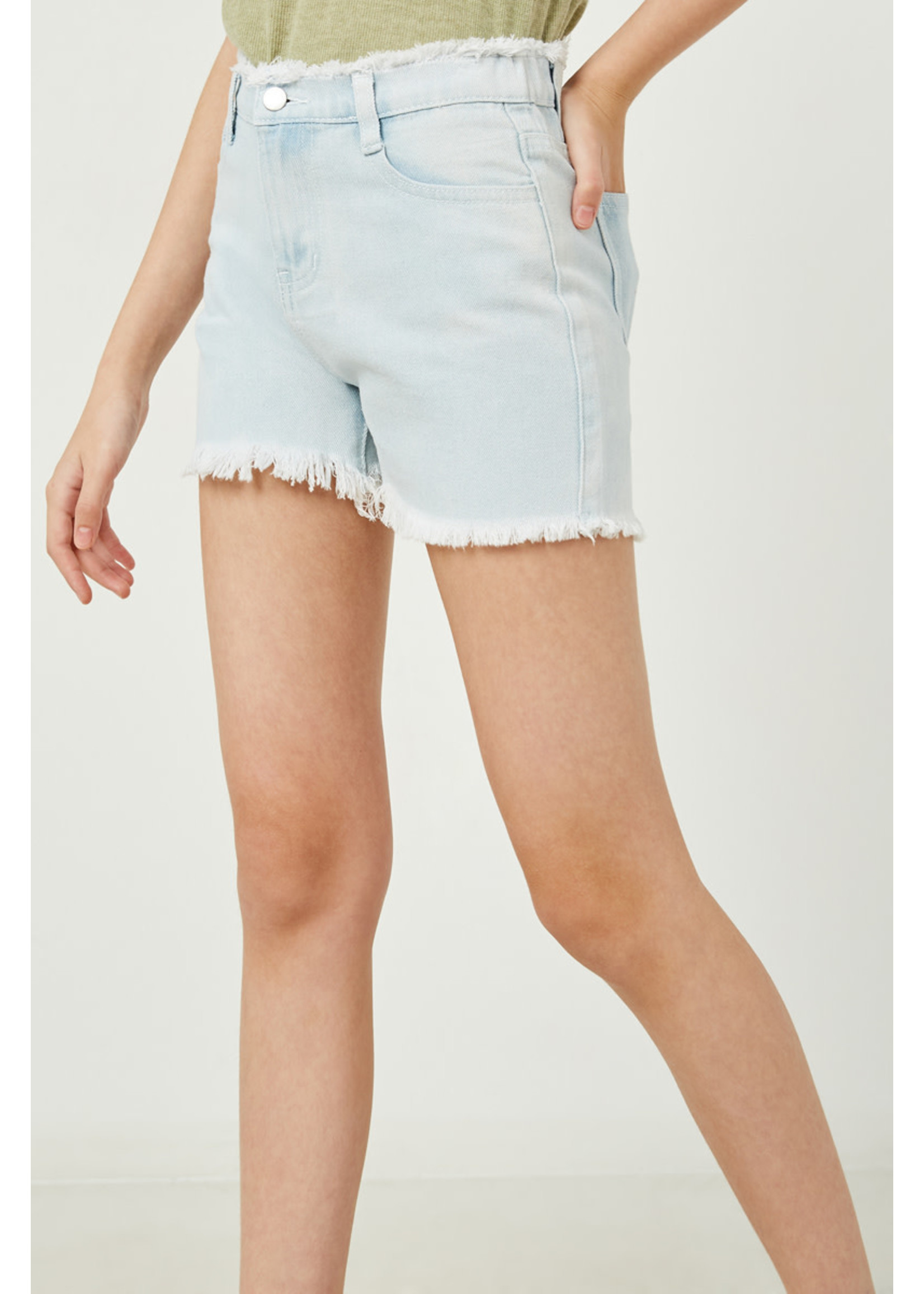 Hayden Girl Distressed Frayed Denim Shorts