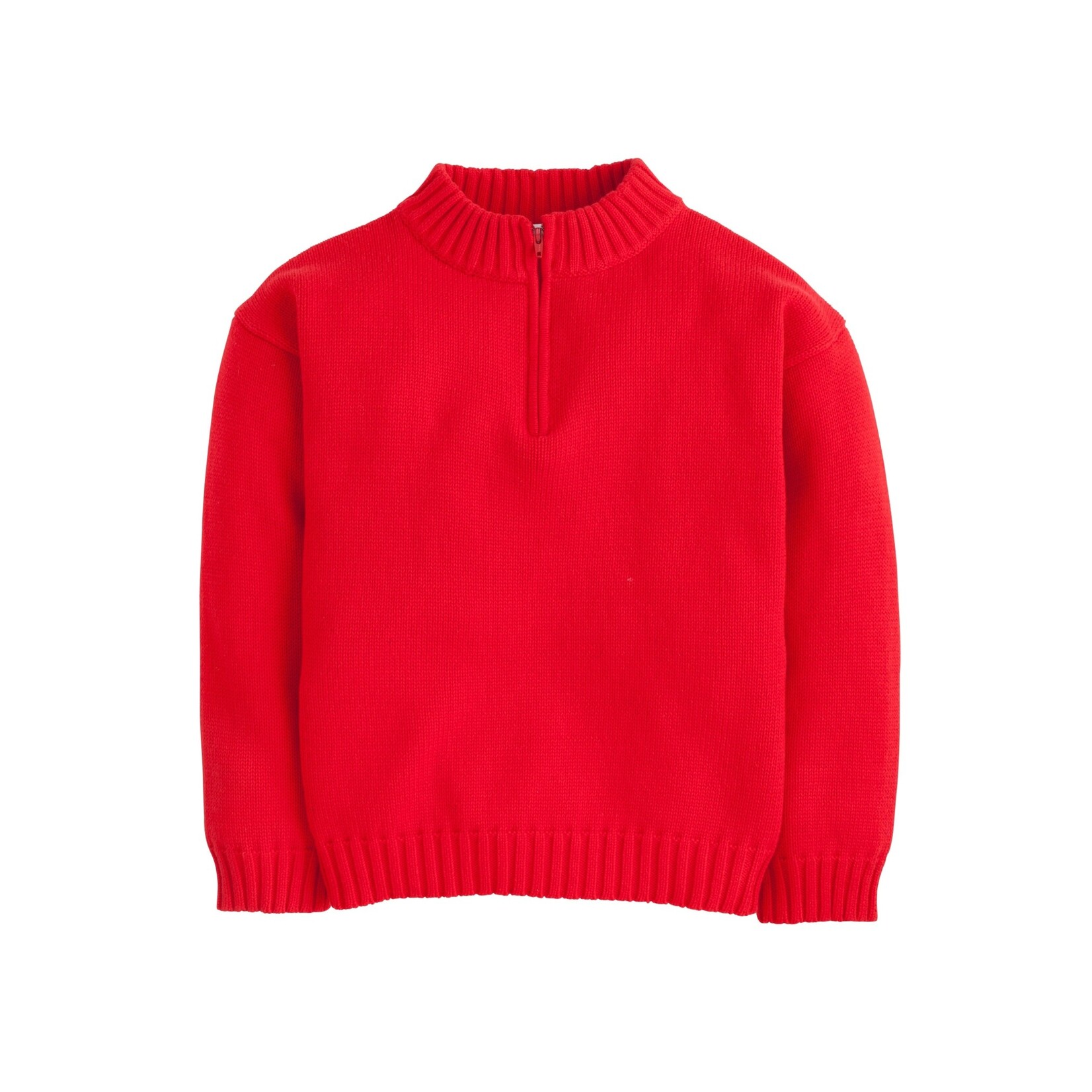 Little English Quarter Zip Sweater-Red