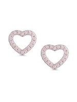 Lily Nily Gold Pink Heart CZ Earrings SS