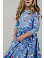 Mila & Roses Blue Moon 3/4 Sl Pocket Twirl Dress