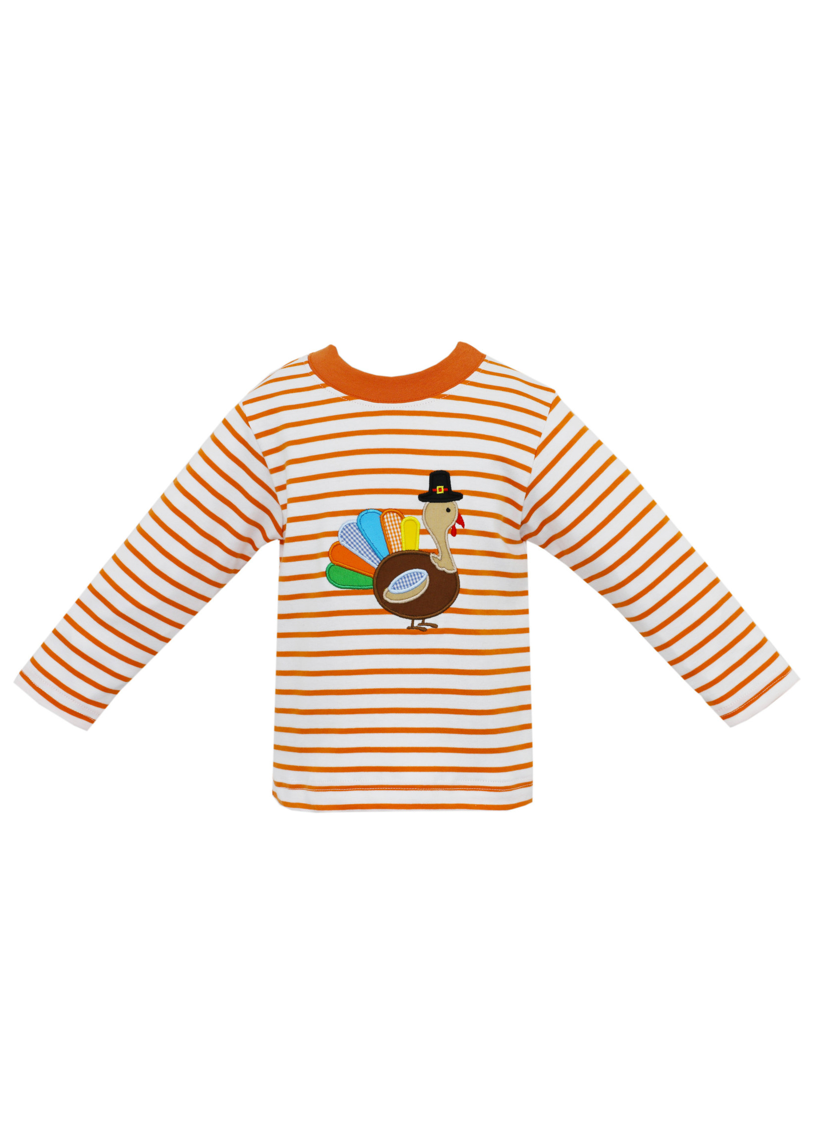 Claire & Charlie Orange Stripe Turkey Shirt