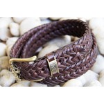 Beyond Creations Brown Braided Leather Belt