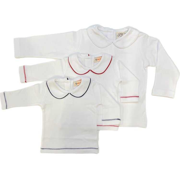 Luigi Kids Red Trim White PP Collar Shirt